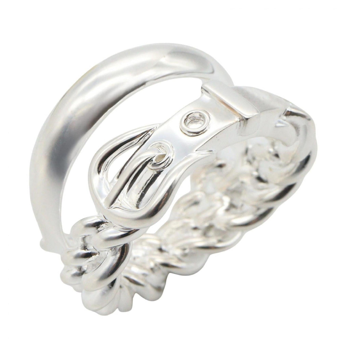 Hermes Silver Silver 925 Band Ring (Pre-Owned)