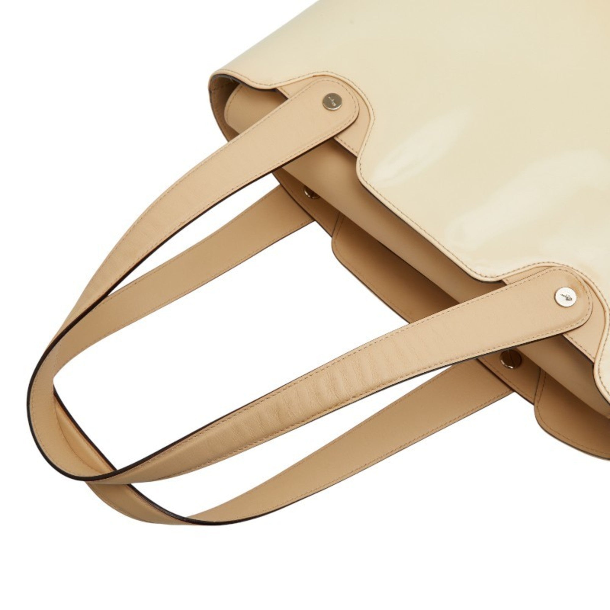 Salvatore Ferragamo Beige Ivory Leather Handbag (Pre-Owned)