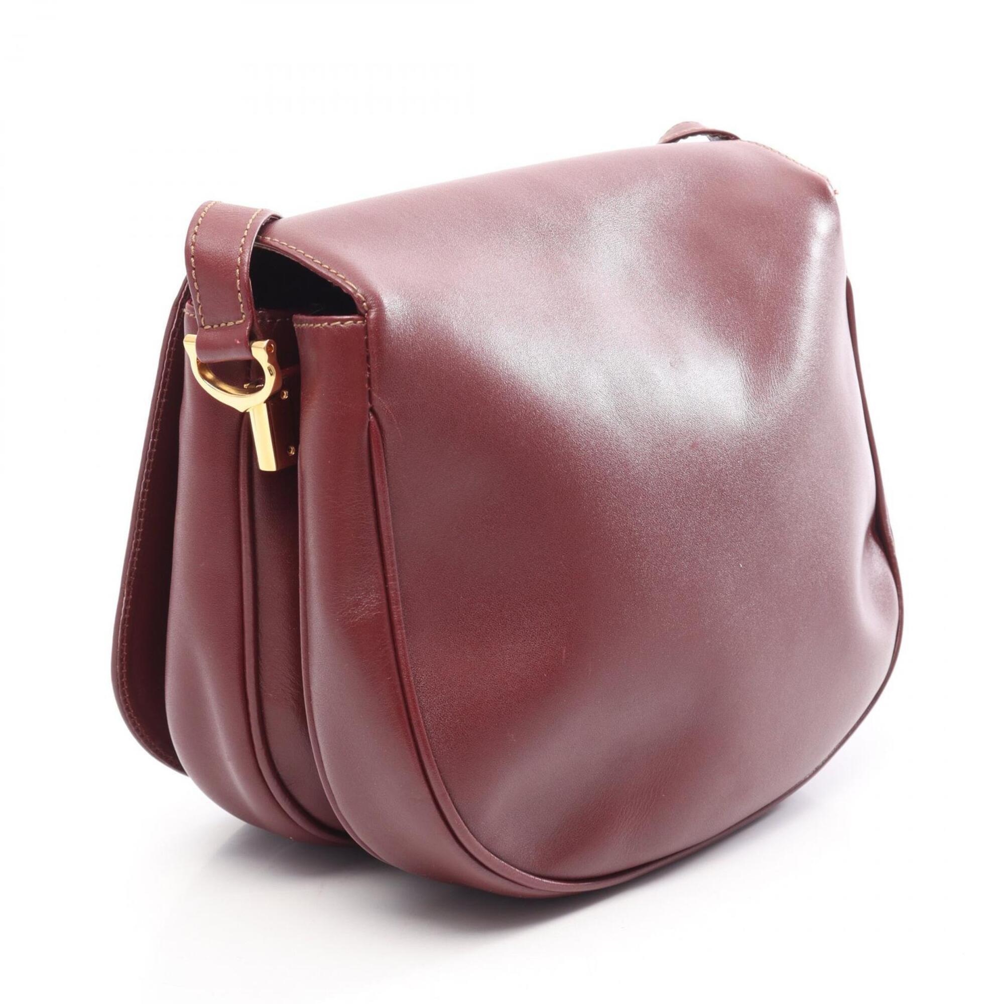 Cartier Bordeaux Leather Shoulder Bag (Pre-Owned)