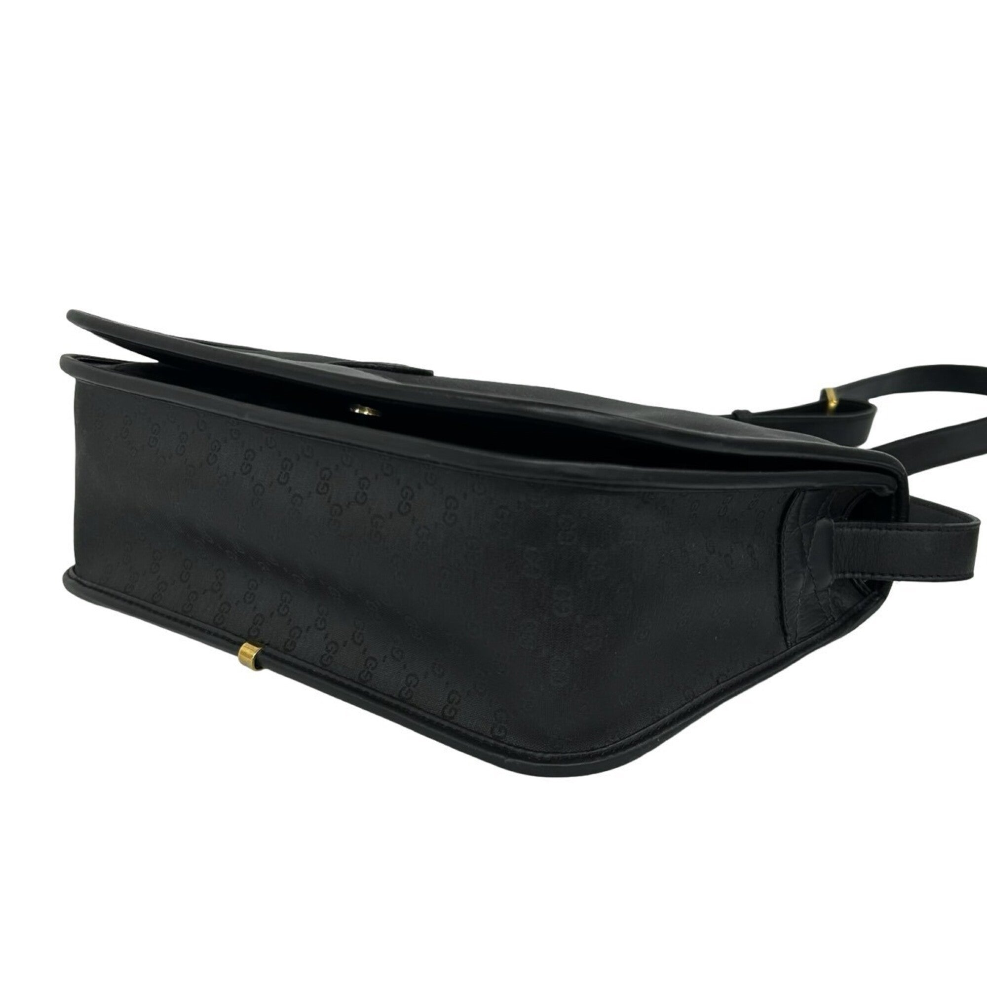 Gucci Black Leather Pvc Pochette Shoulder Bag (Pre-Owned)