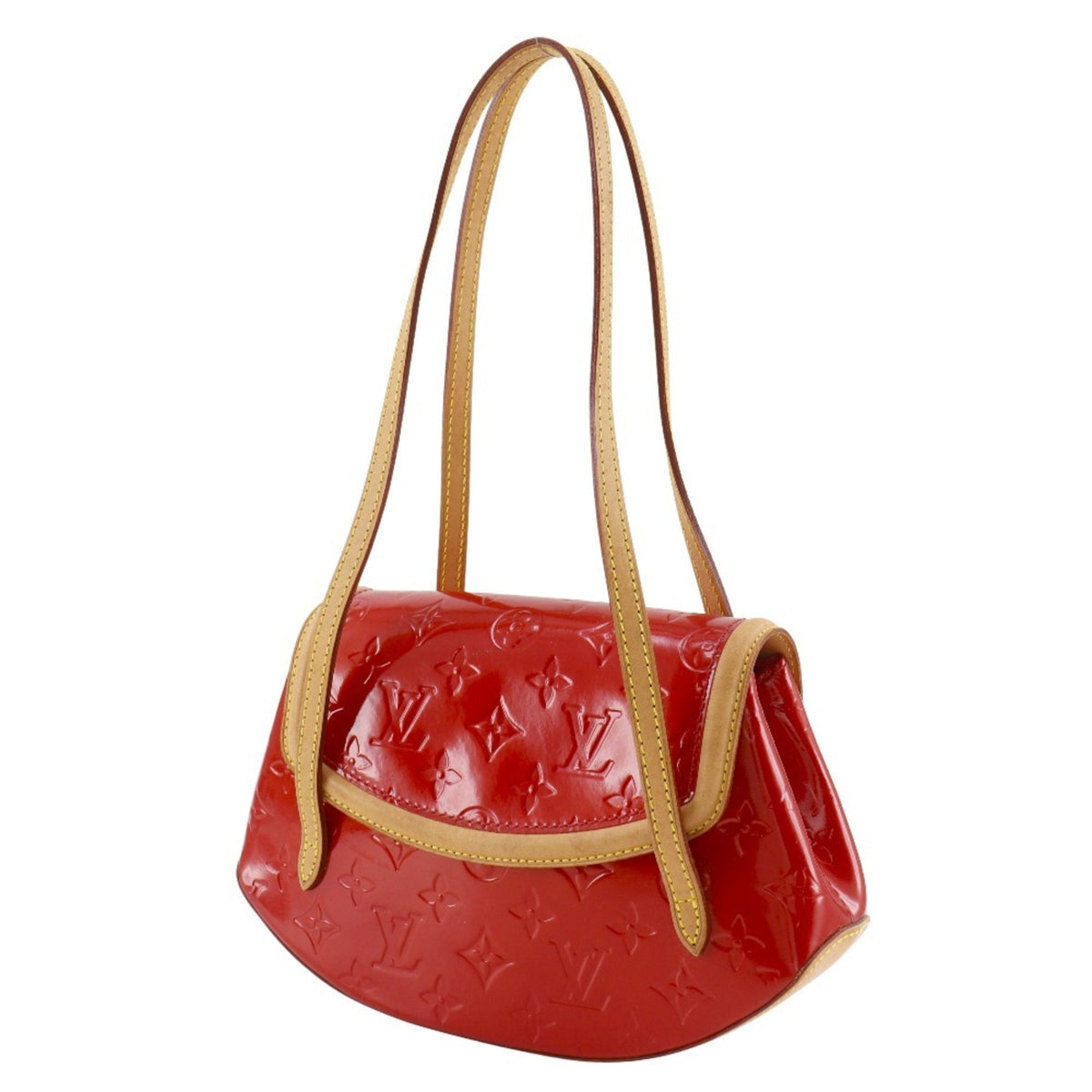 Louis Vuitton Red Color Monogram Vernis Tote Bag (Pre-Owned)