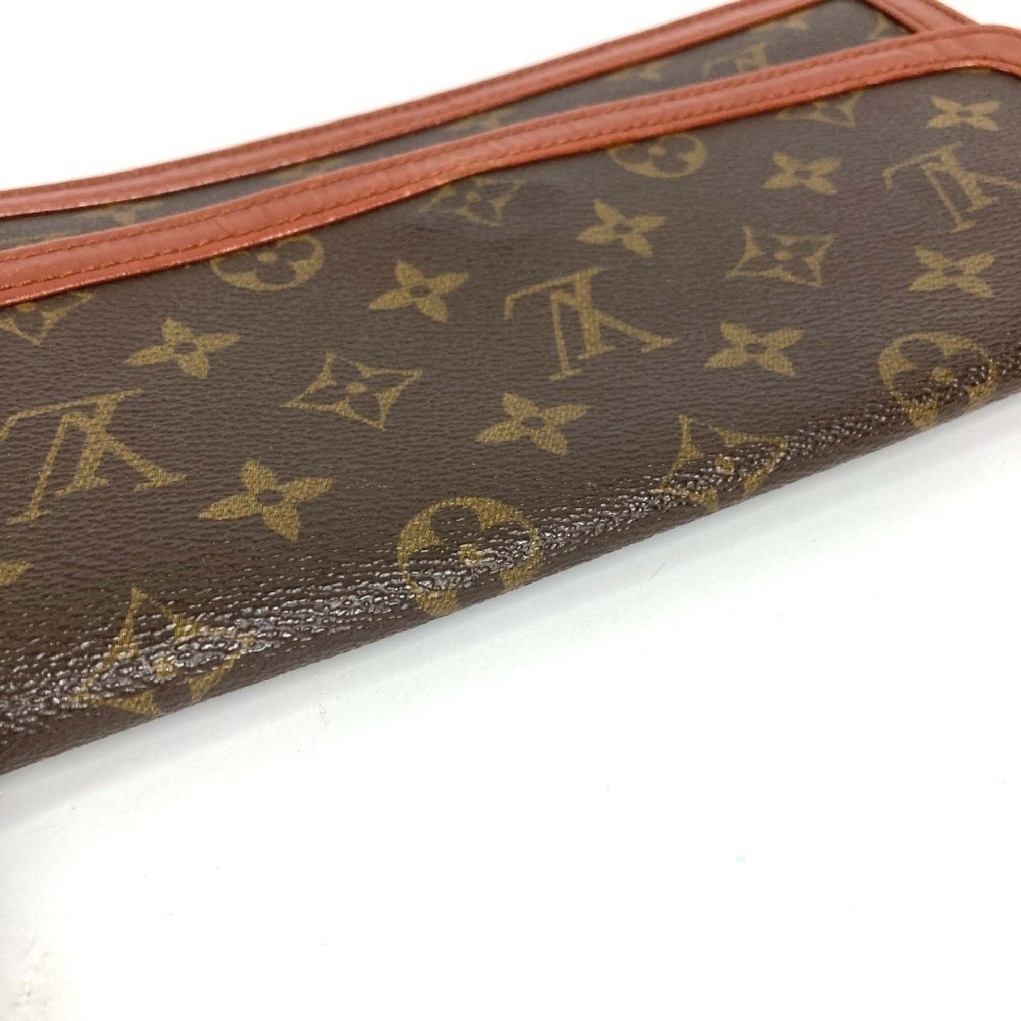 Louis Vuitton Brown Monogram Clutch Bag Handbag Pochette (Pre-Owned)