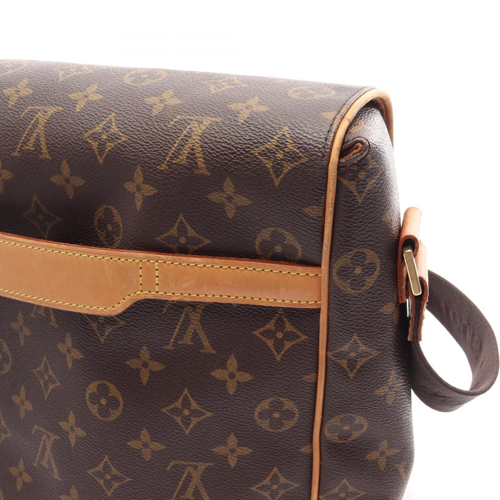 Louis Vuitton Brown Coated Canvas Leather Monogram Handbag Shoulder Bag (Pre-Owned)
