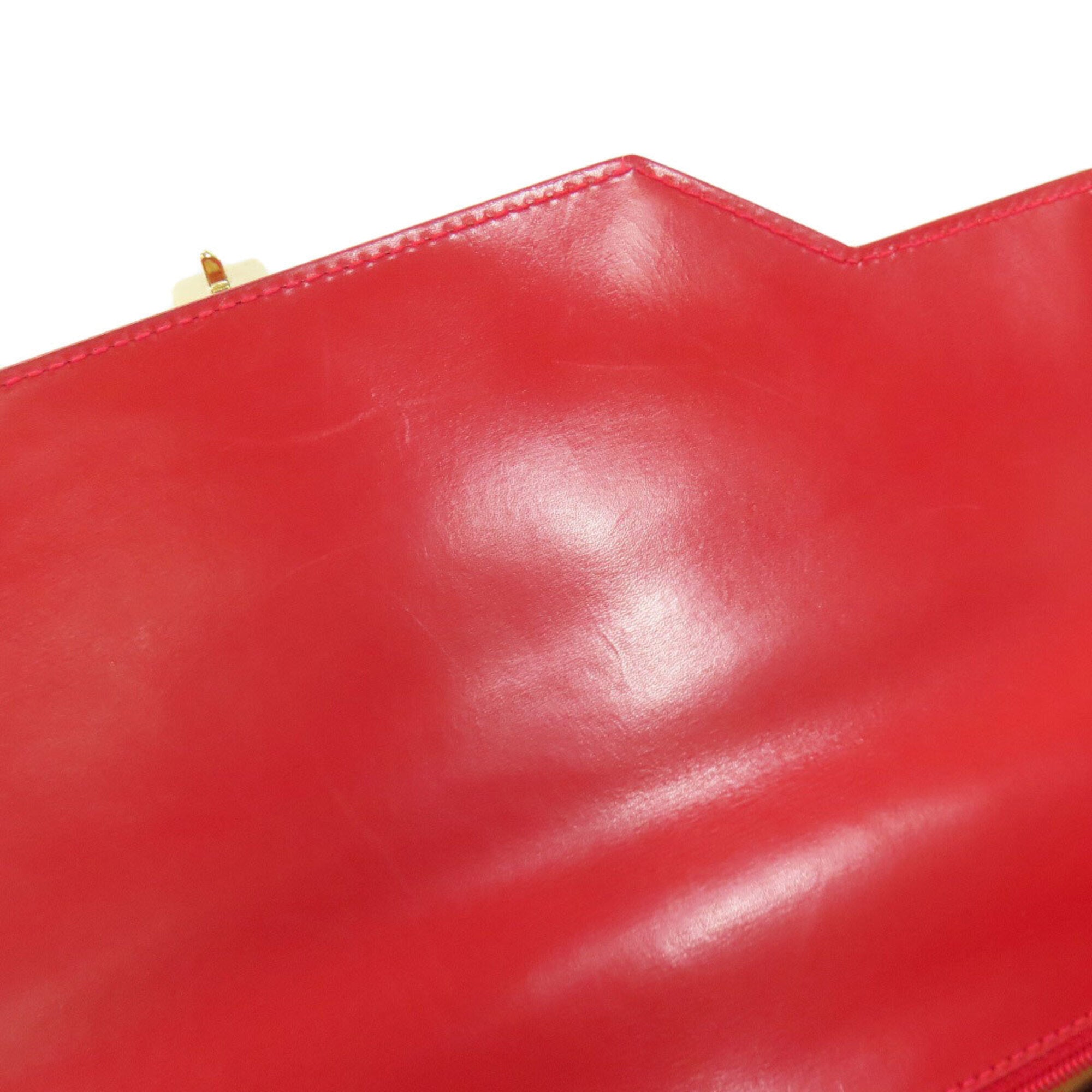 Gucci Red Color Leather Handbag (Pre-Owned)