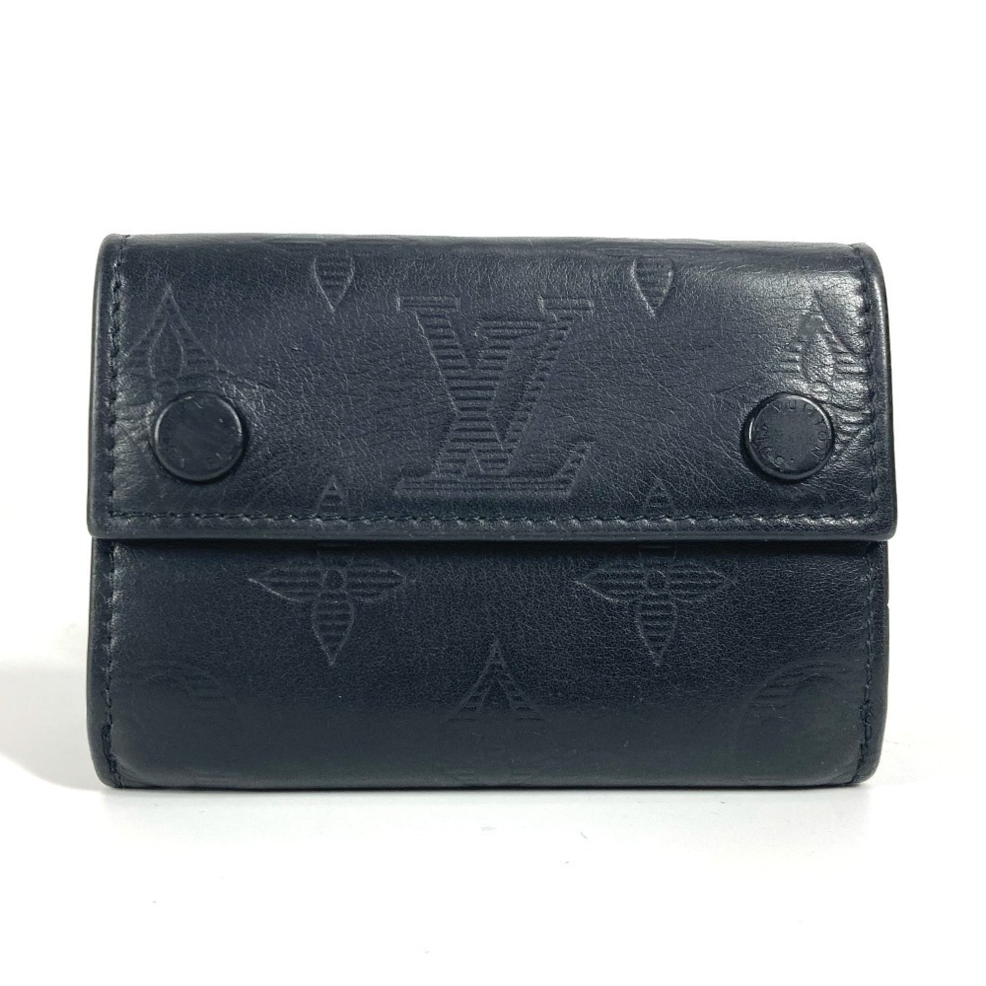 Louis Vuitton Monogram Shadow Black Noir Monogram Shadow Wallet (Tri-Fold) (Pre-Owned)