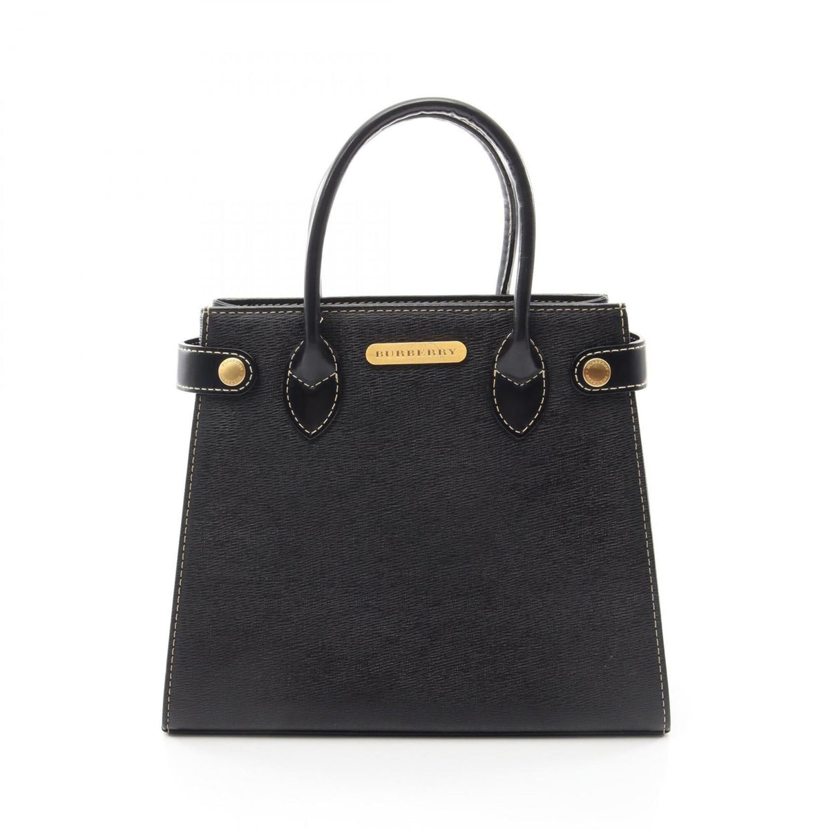 Burberry Black Leather Handbag (Pre-Owned)