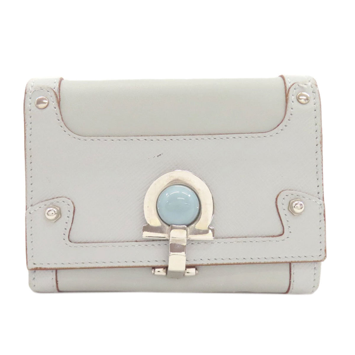 Salvatore Ferragamo Light Blue Leather Wallet (Bi-Fold) (Pre-Owned)