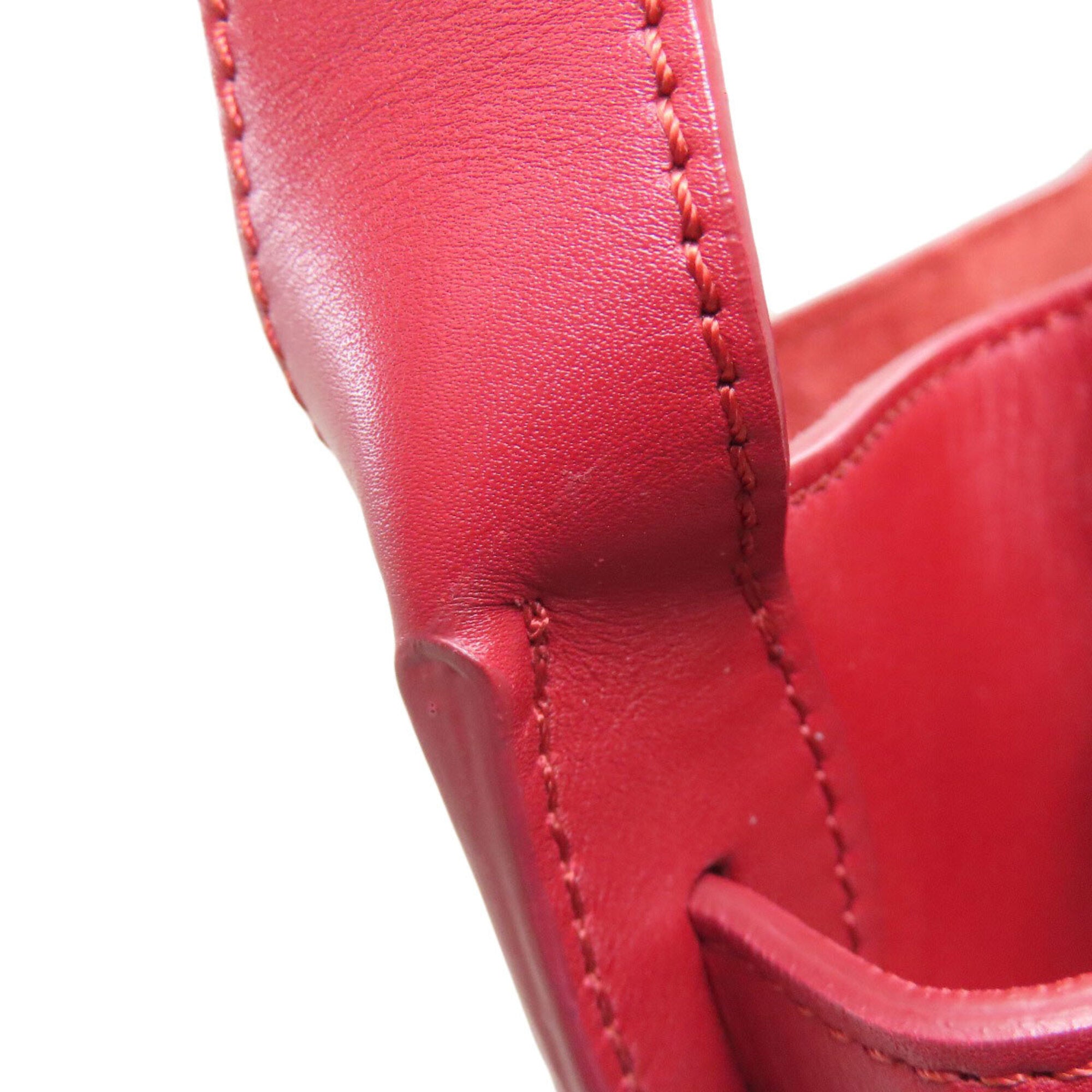 Celine Red Color Leather Shoulder Bag (Pre-Owned)