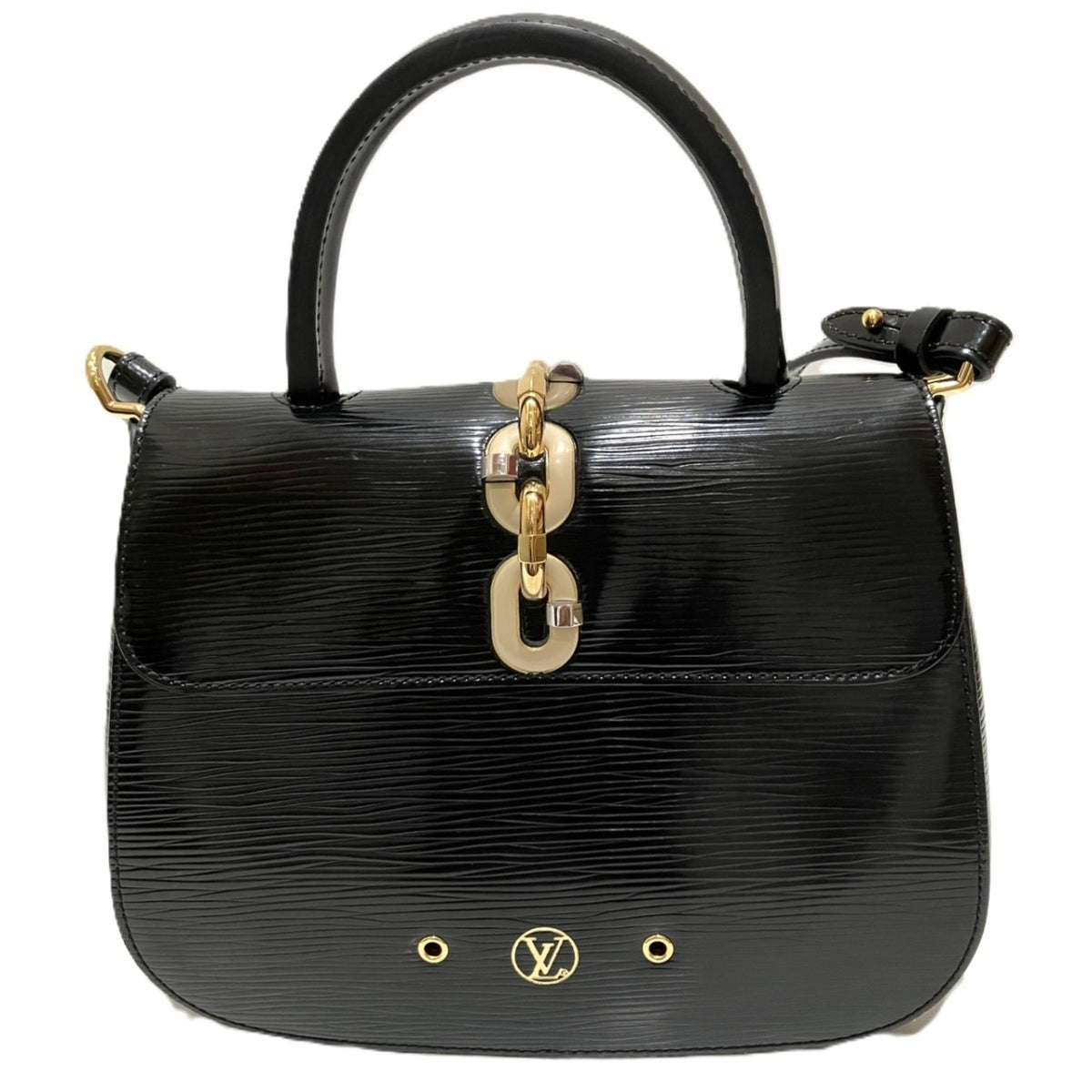 Louis Vuitton Black Leather Shoulder Bag (Pre-Owned)