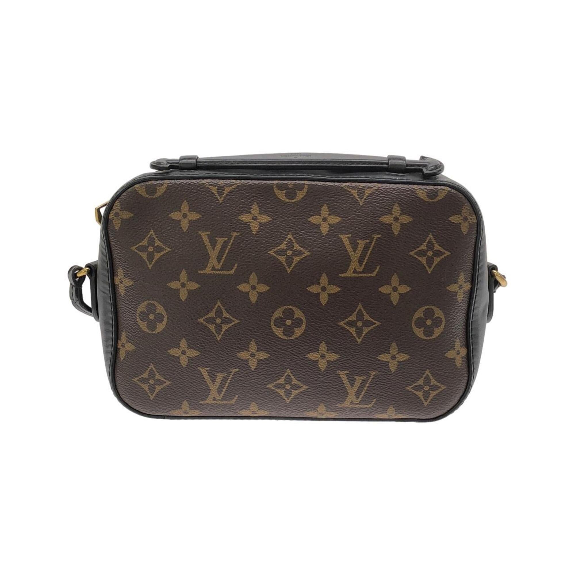 Louis Vuitton Monogram Black Marron Coated Canvas Leather Shoulder Bag (Pre-Owned)