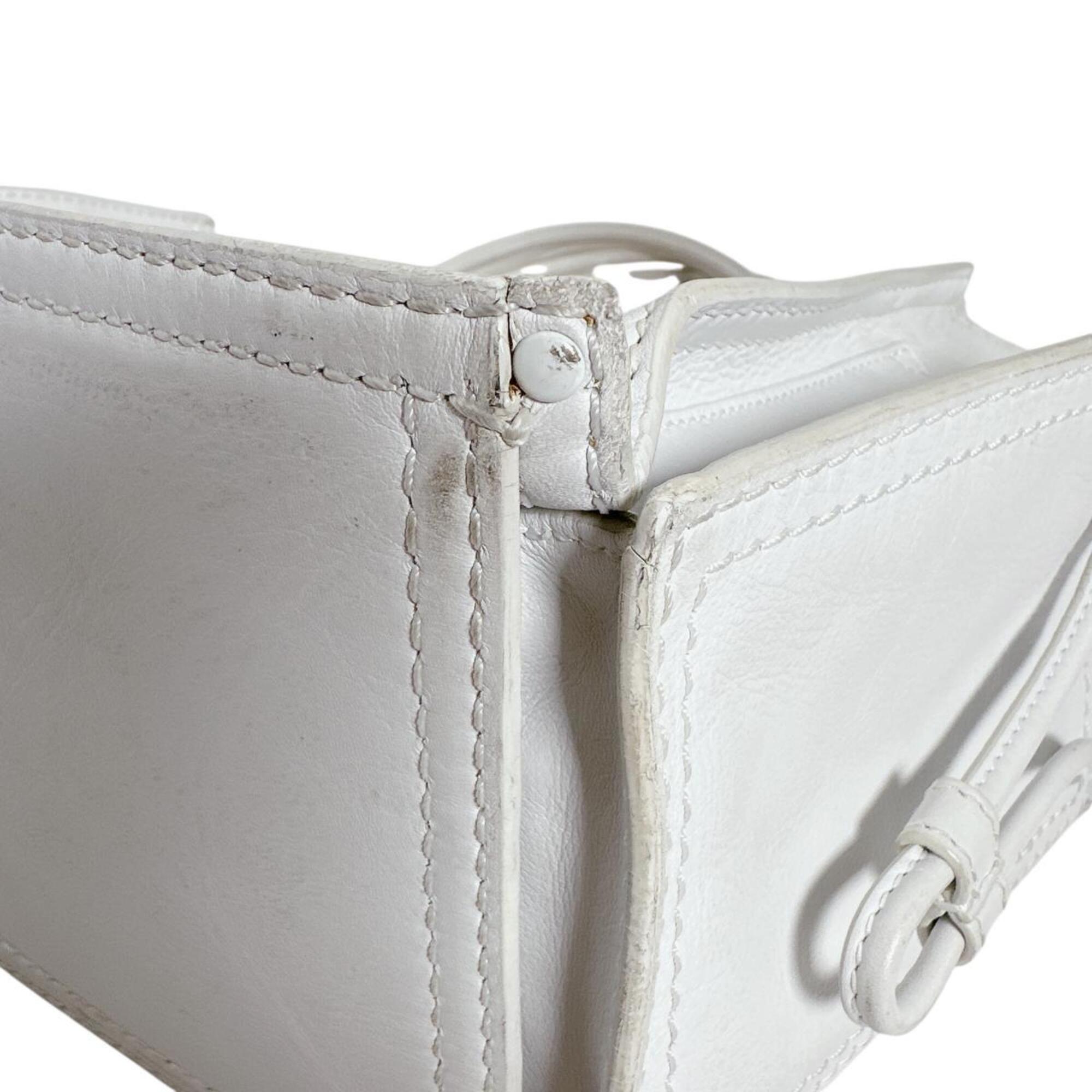 Loewe White Leather Shoulder Bag Tote Bag (Pre-Owned)