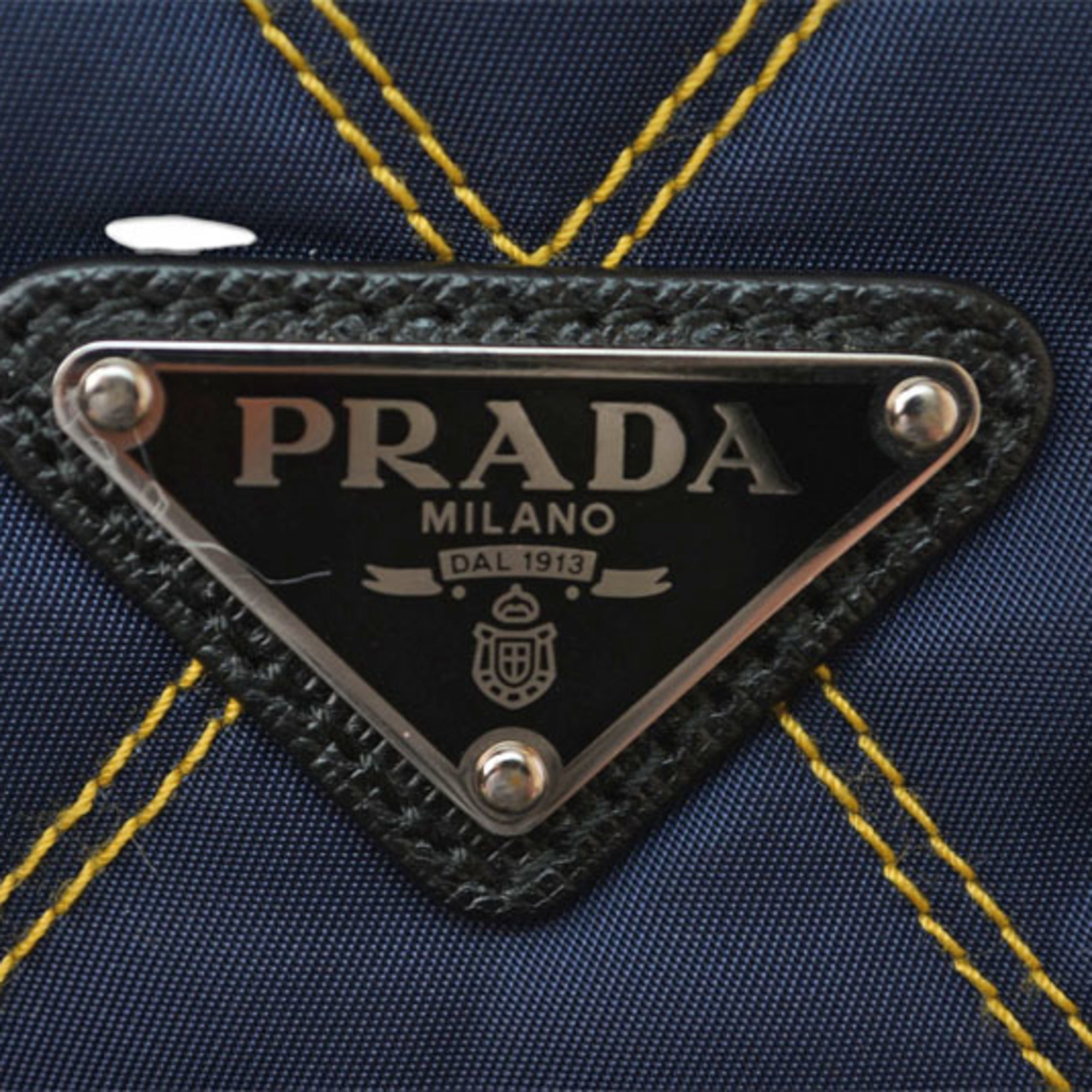 Prada Navy Black Nylon Clutch Bag (Pre-Owned)