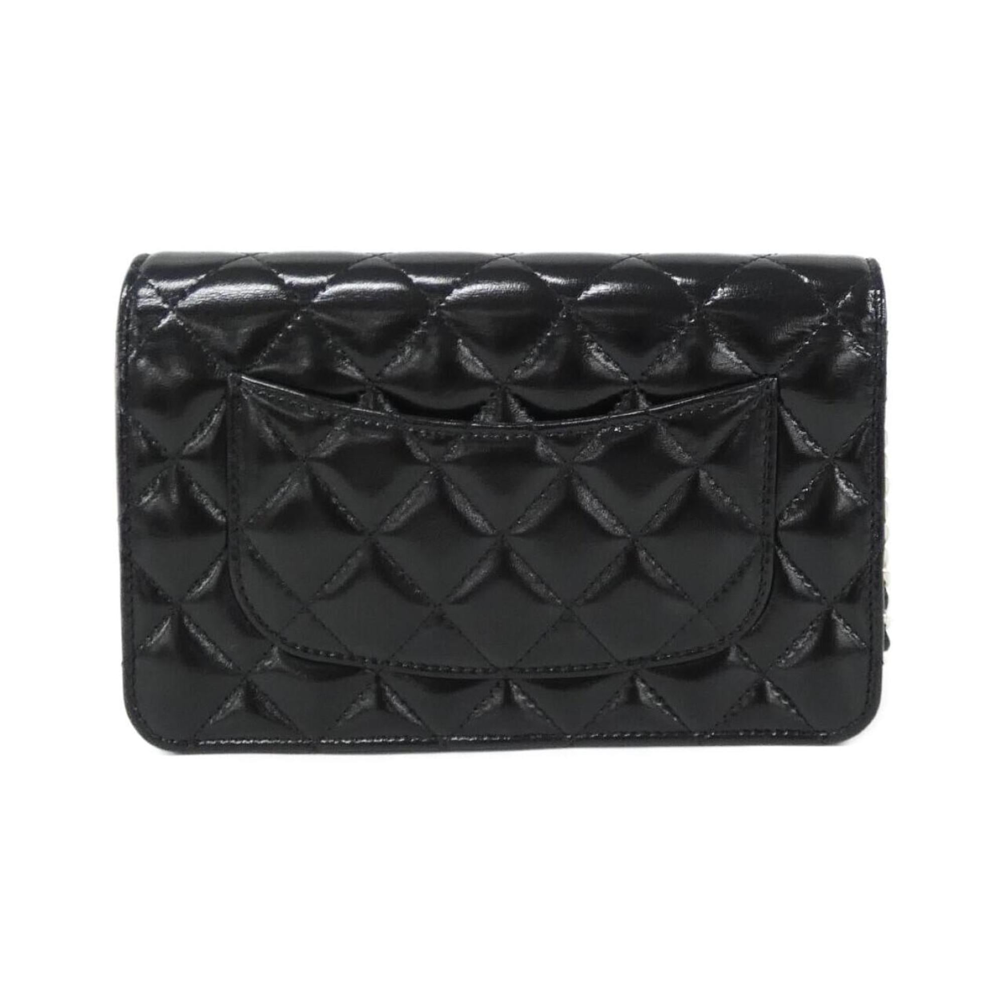 Chanel Black Leather Chain/Shoulder Wallet (Pre-Owned)