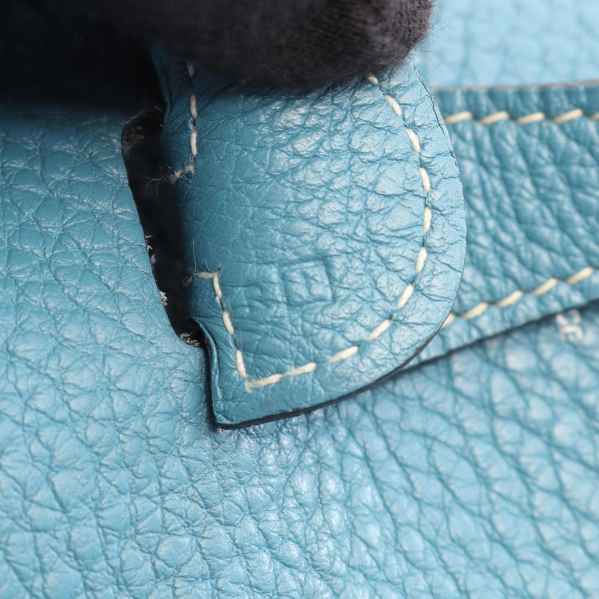 Hermes Blue Taurillon Clemence Leather Leather Handbag Shoulder Bag (Pre-Owned)