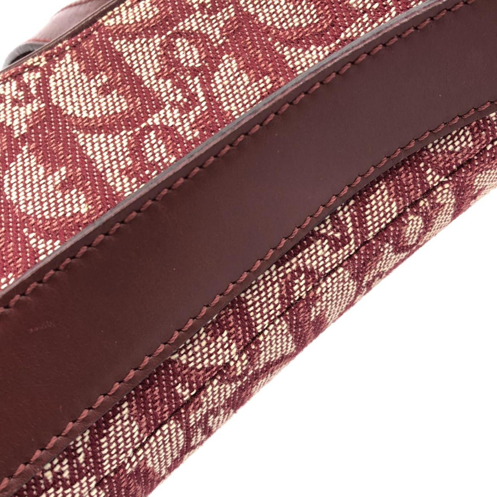 Christian Dior Bordeaux Canvas Shoulder Bag (Pre-Owned)