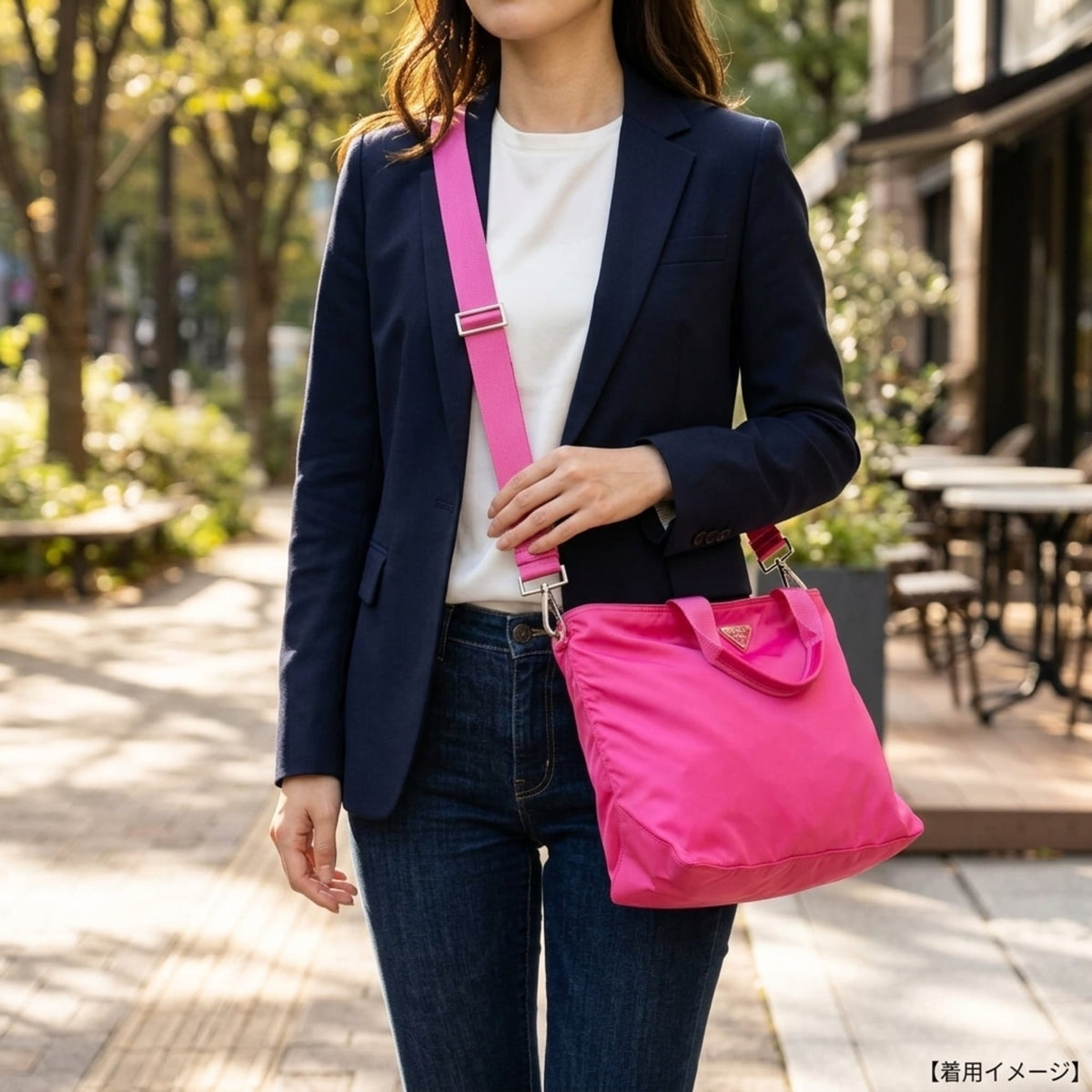 Prada Fuxia Pink Nylon Handbag Shoulder Bag (Pre-Owned)