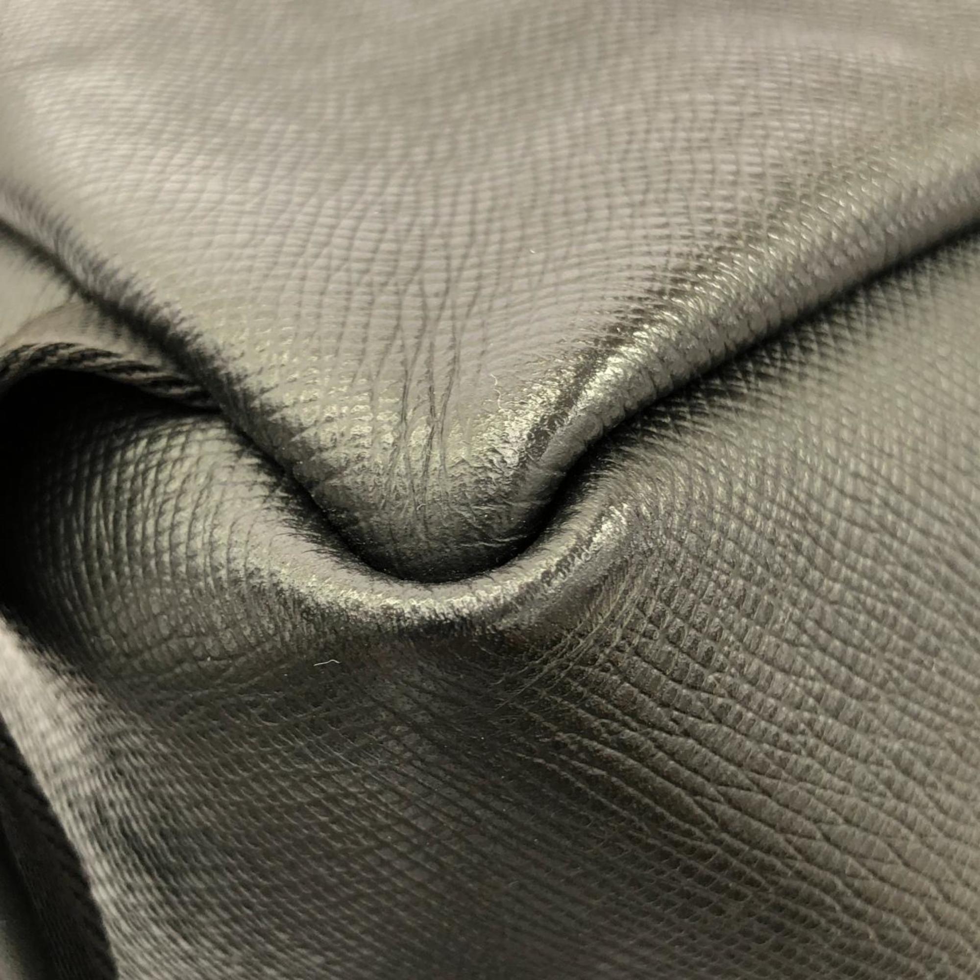Louis Vuitton Taigarama Black Coated Canvas Leather Backpack (Pre-Owned)