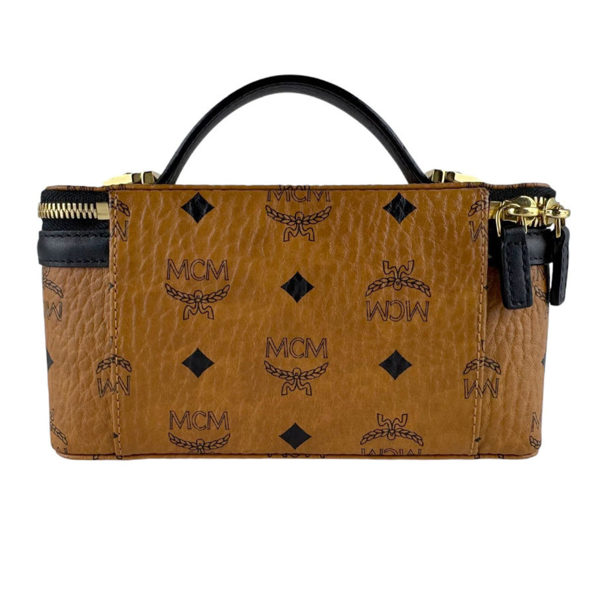 Mcm Black Brown Leather Shoulder Bag (Pre-Owned)