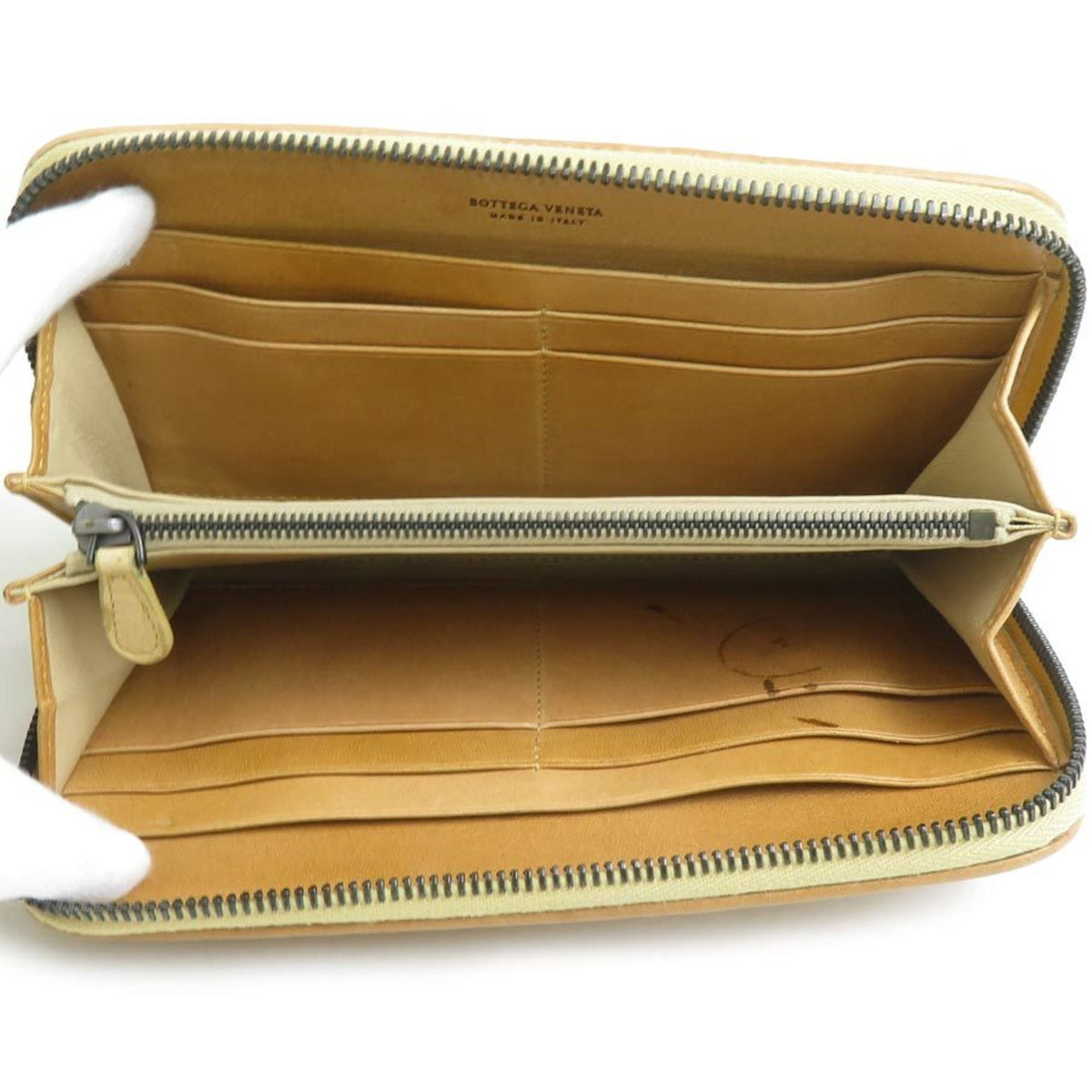 Bottega Veneta Light Brown Intrecciato Long Wallet (Bi-Fold) (Pre-Owned)