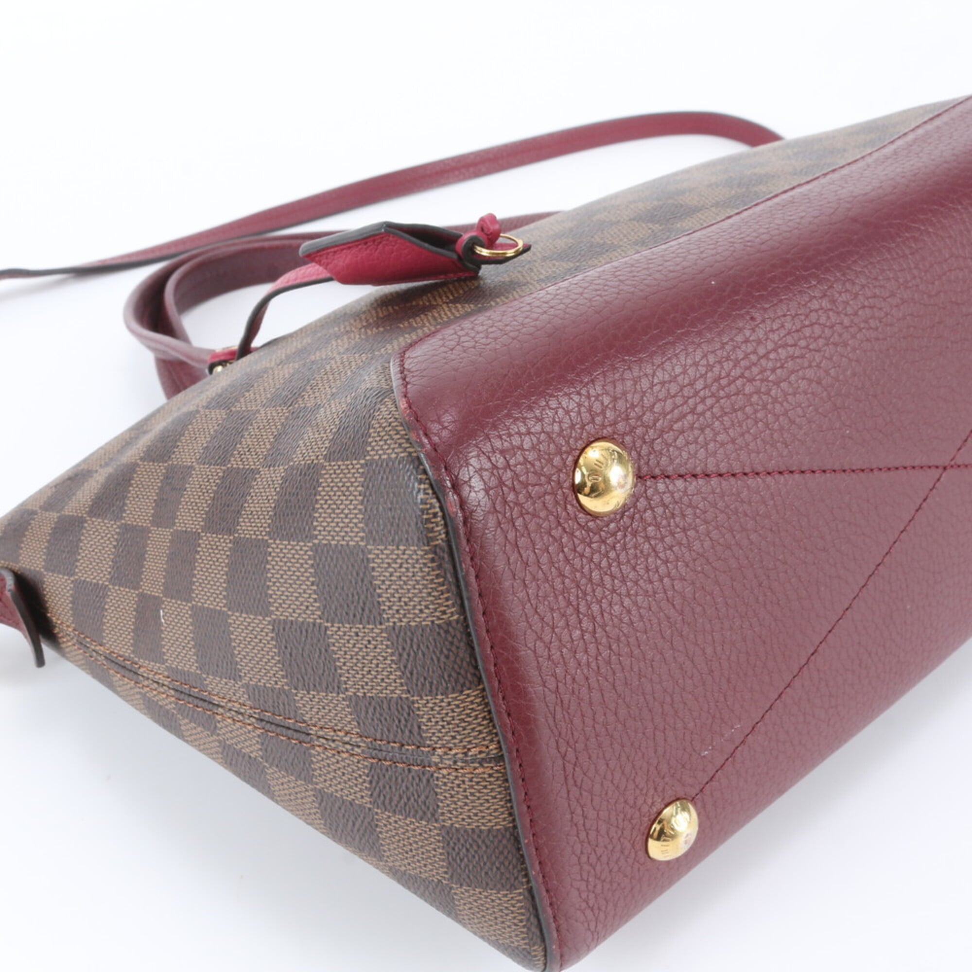 Louis Vuitton Brown Fuchsia Leather Coated Canvas Handbag Shoulder Bag Tote Bag (Pre-Owned)