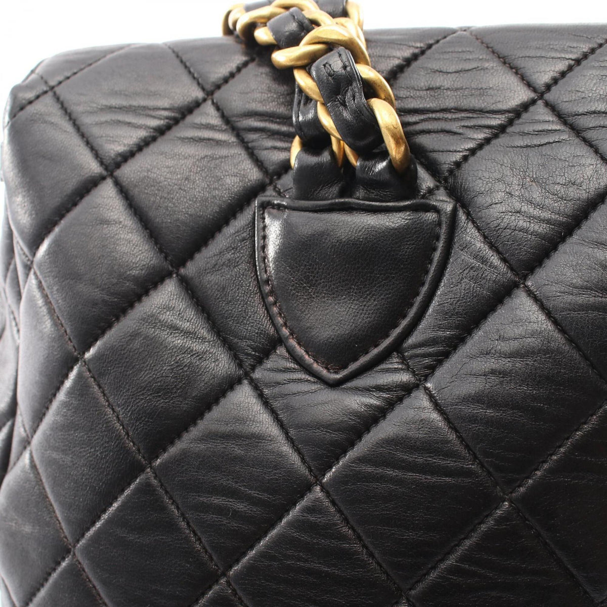 Chanel Black Leather Backpack Handbag (Pre-Owned)