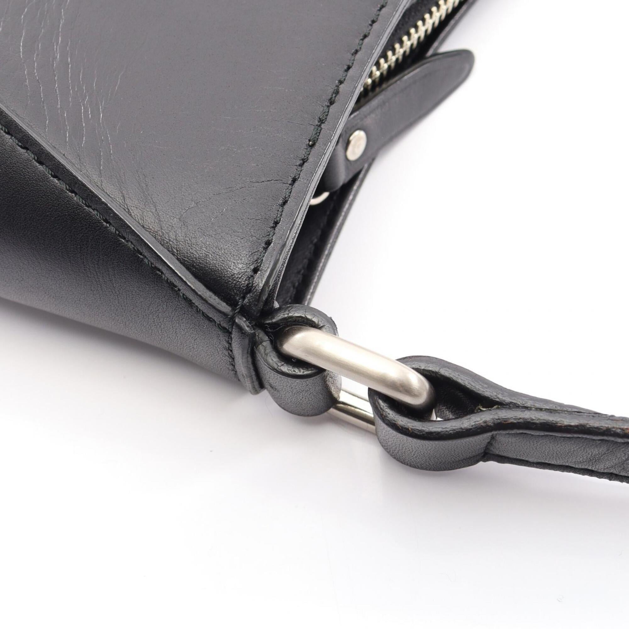 Burberry Black Leather Handbag Shoulder Bag (Pre-Owned)