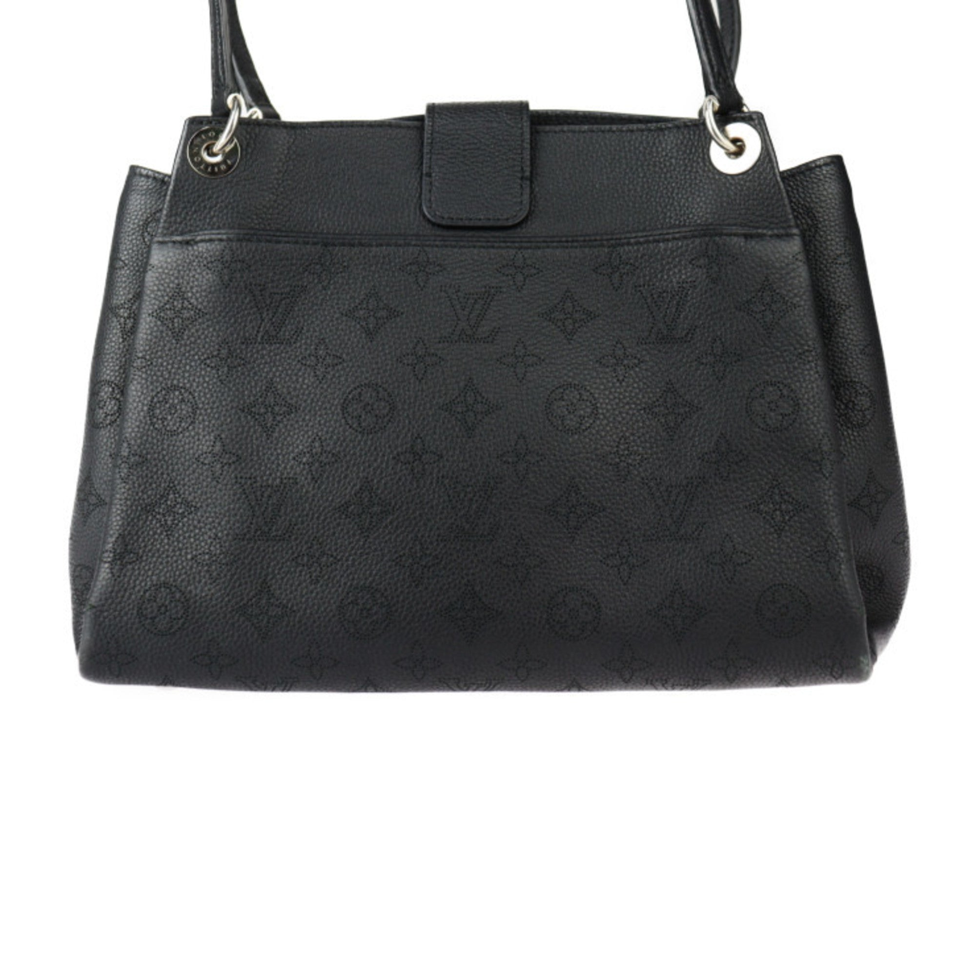 Louis Vuitton Black Leather Handbag Shoulder Bag Tote Bag (Pre-Owned)