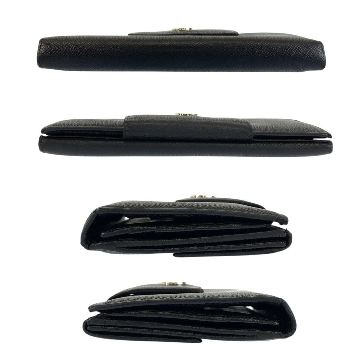 Bvlgari Black Leather Long Wallet (Bi-Fold) (Pre-Owned)