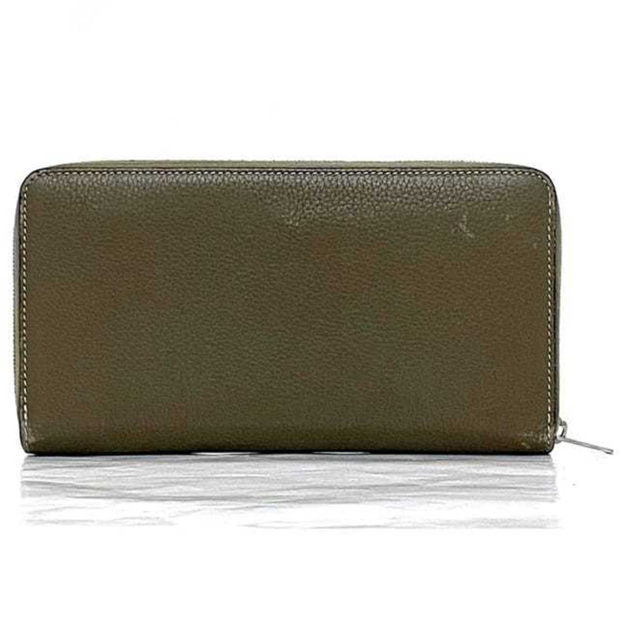 Celine Grayish Leather Long Wallet (Bi-Fold) (Pre-Owned)
