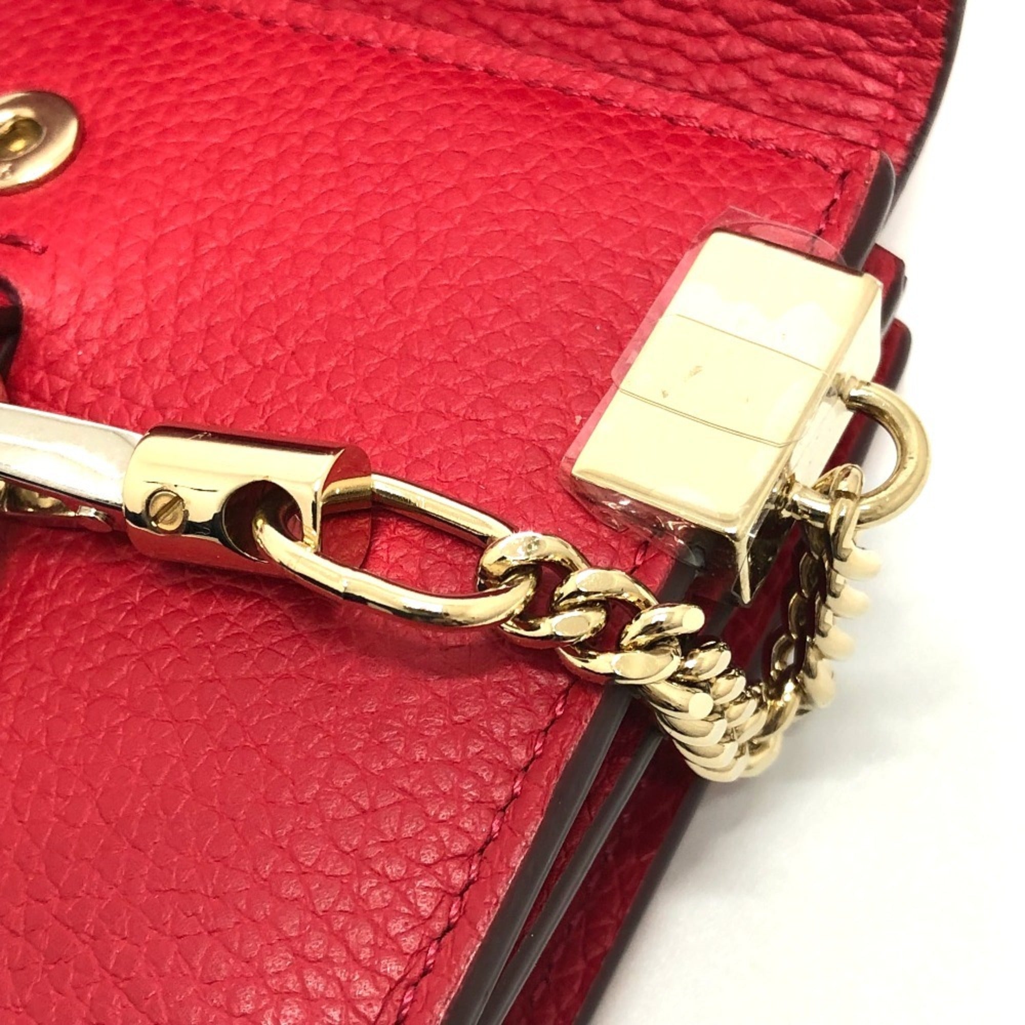 Chloé Red Color Leather Wallet (Bi-Fold) (Pre-Owned)