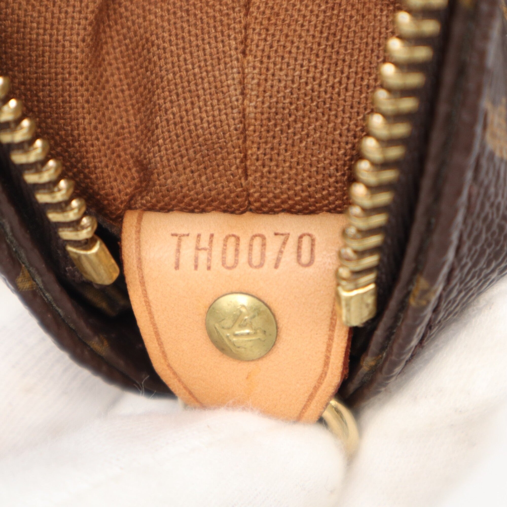 Louis Vuitton Beige Brown Coated Canvas Leather Handbag (Pre-Owned)