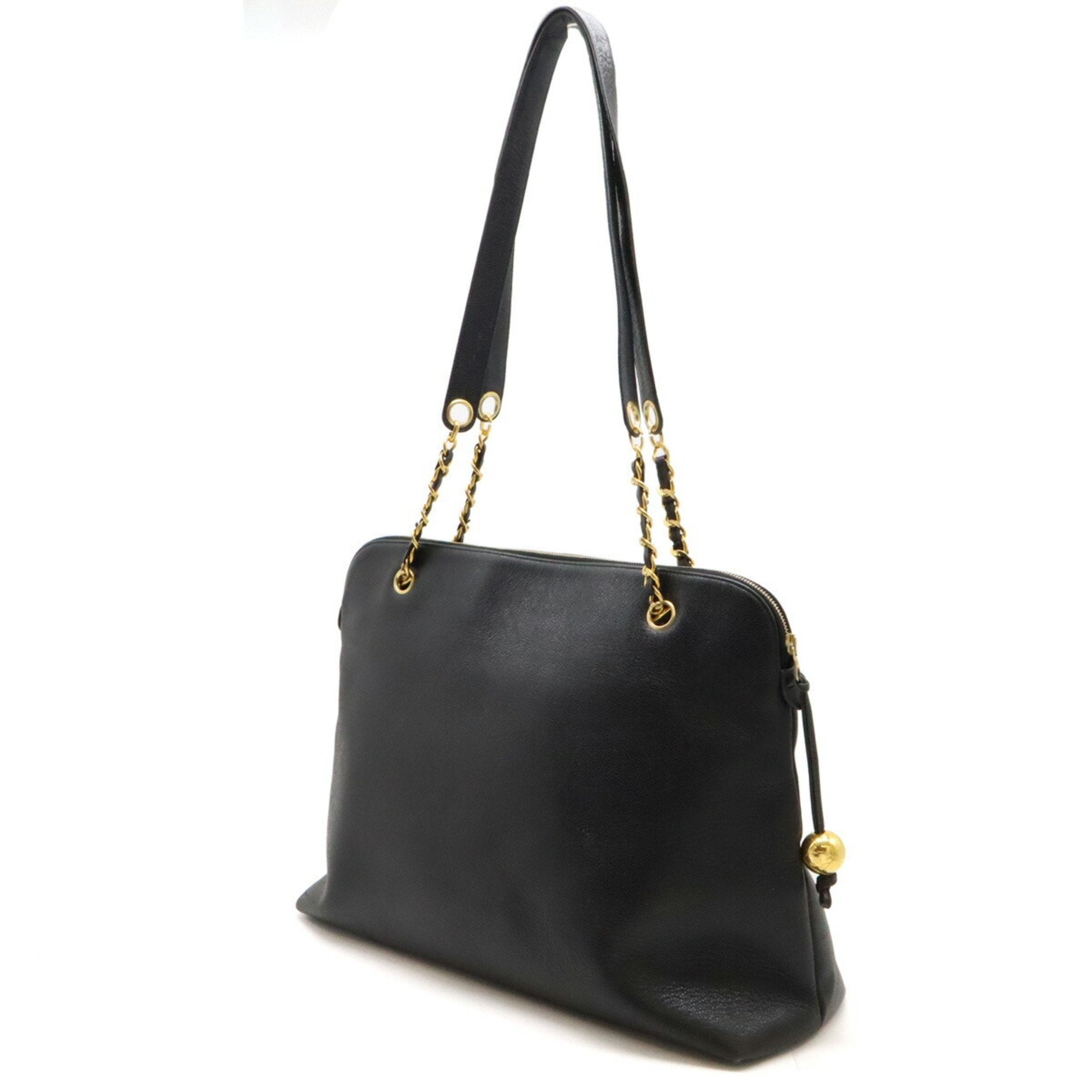Chanel Caviar Skin Black Caviar Leather Shoulder Bag Tote Bag (Pre-Owned)