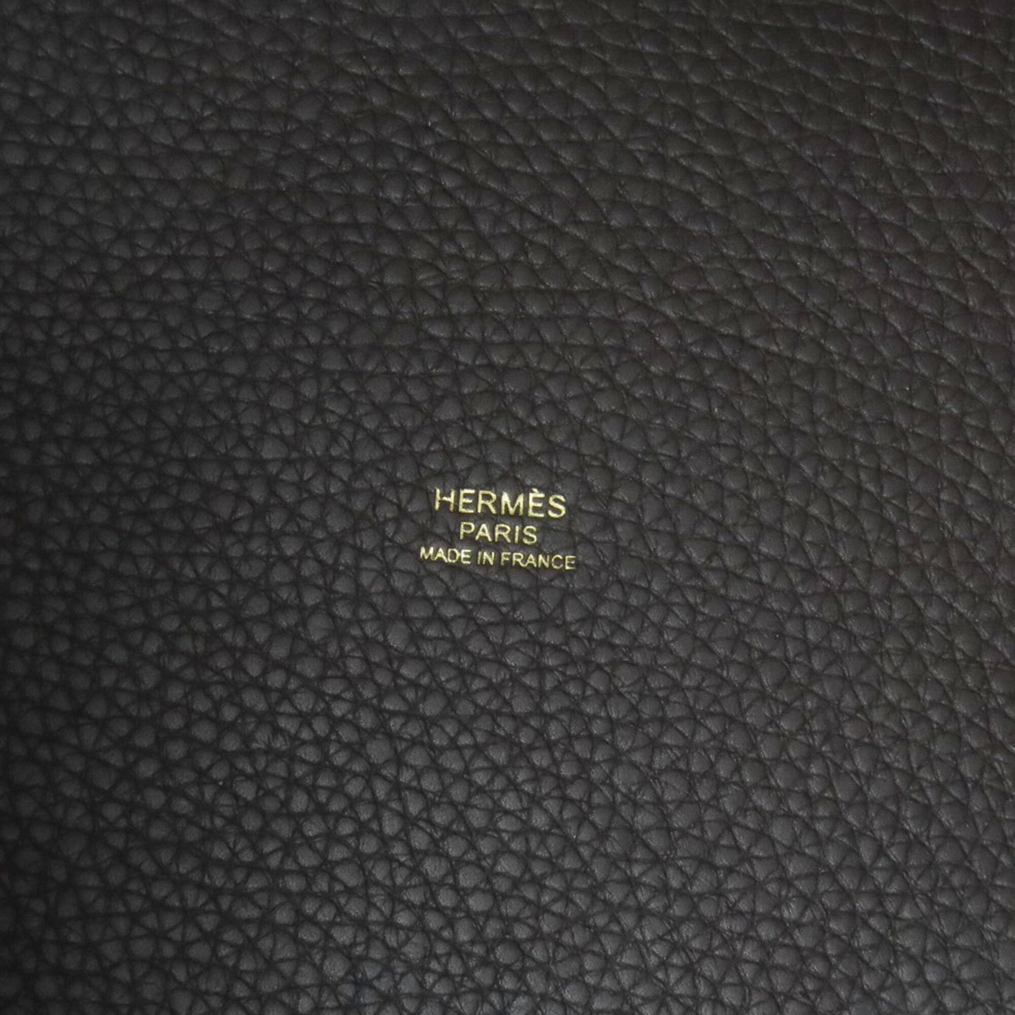 Hermes Dark Brown Taurillon Clemence Leather Handbag (Pre-Owned)