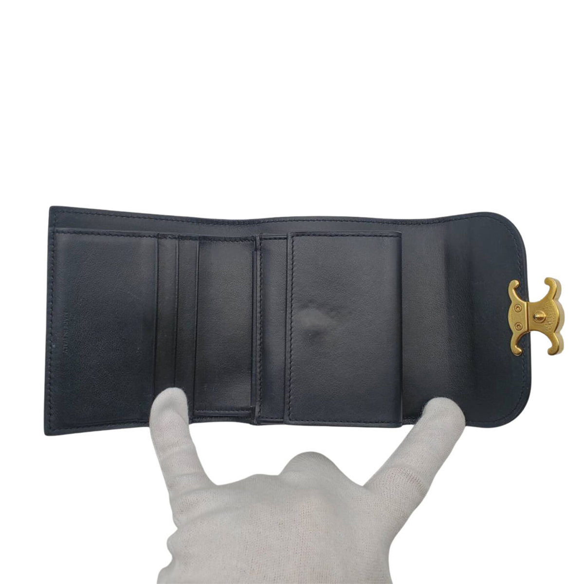 Celine Black Leather Wallet (Bi-Fold) (Pre-Owned)