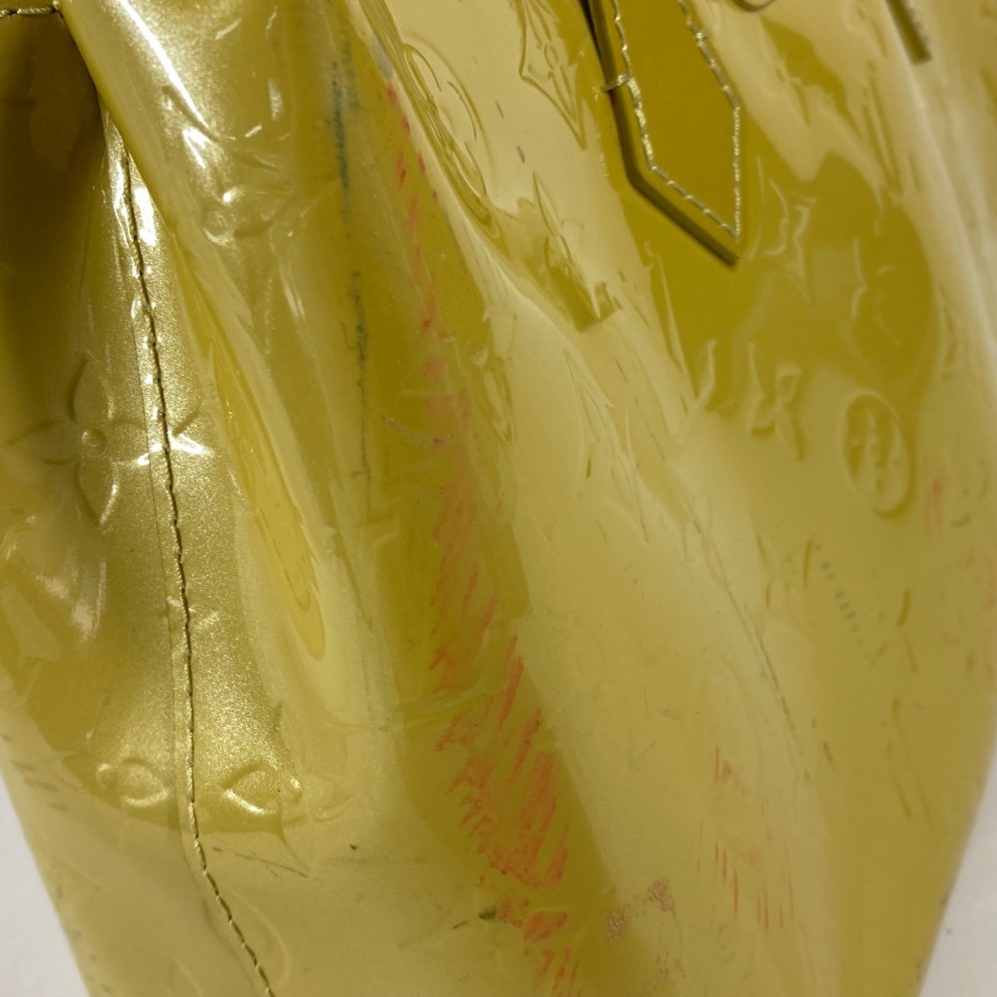 Louis Vuitton Yellow Monogram Vernis Handbag Tote Bag (Pre-Owned)