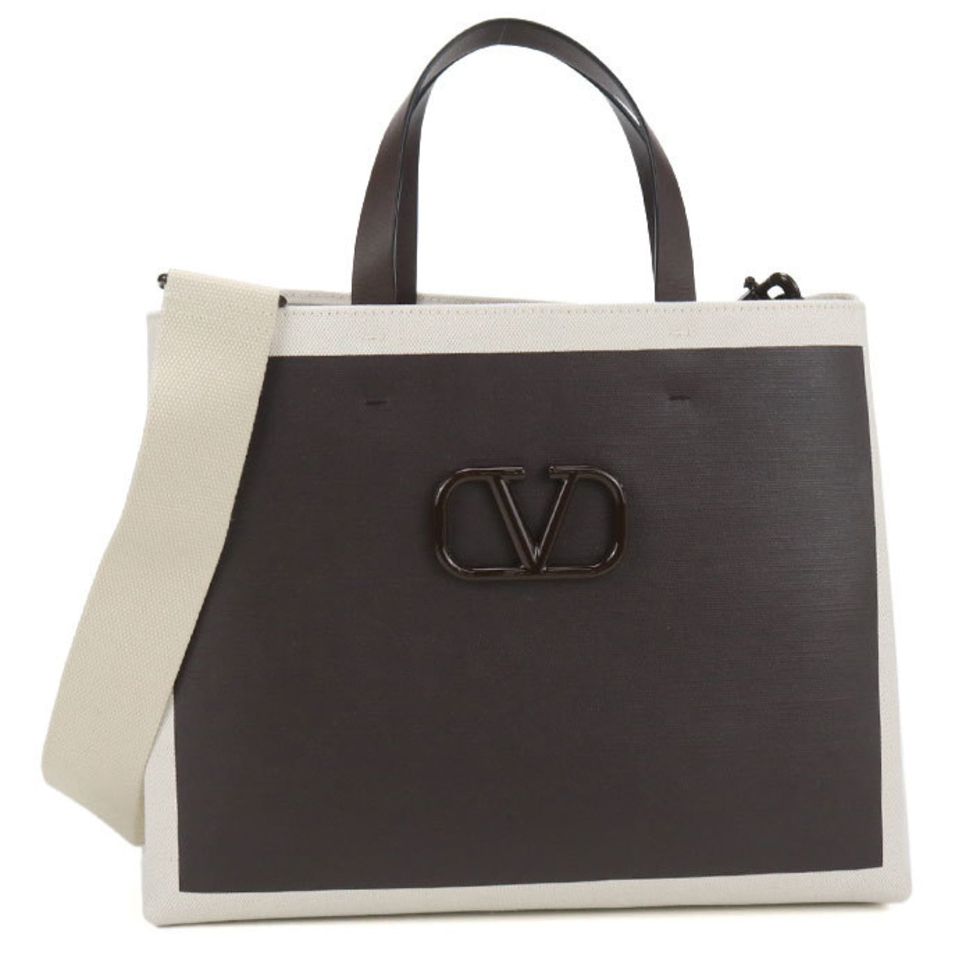 Valentino Garavani Brown Canvas Tote Bag (Pre-Owned)