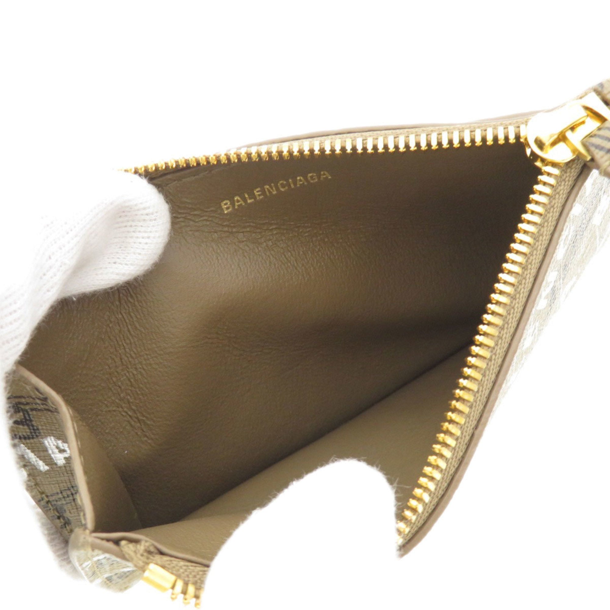 Balenciaga Brown Leather Coin Purse/Coin Case (Pre-Owned)