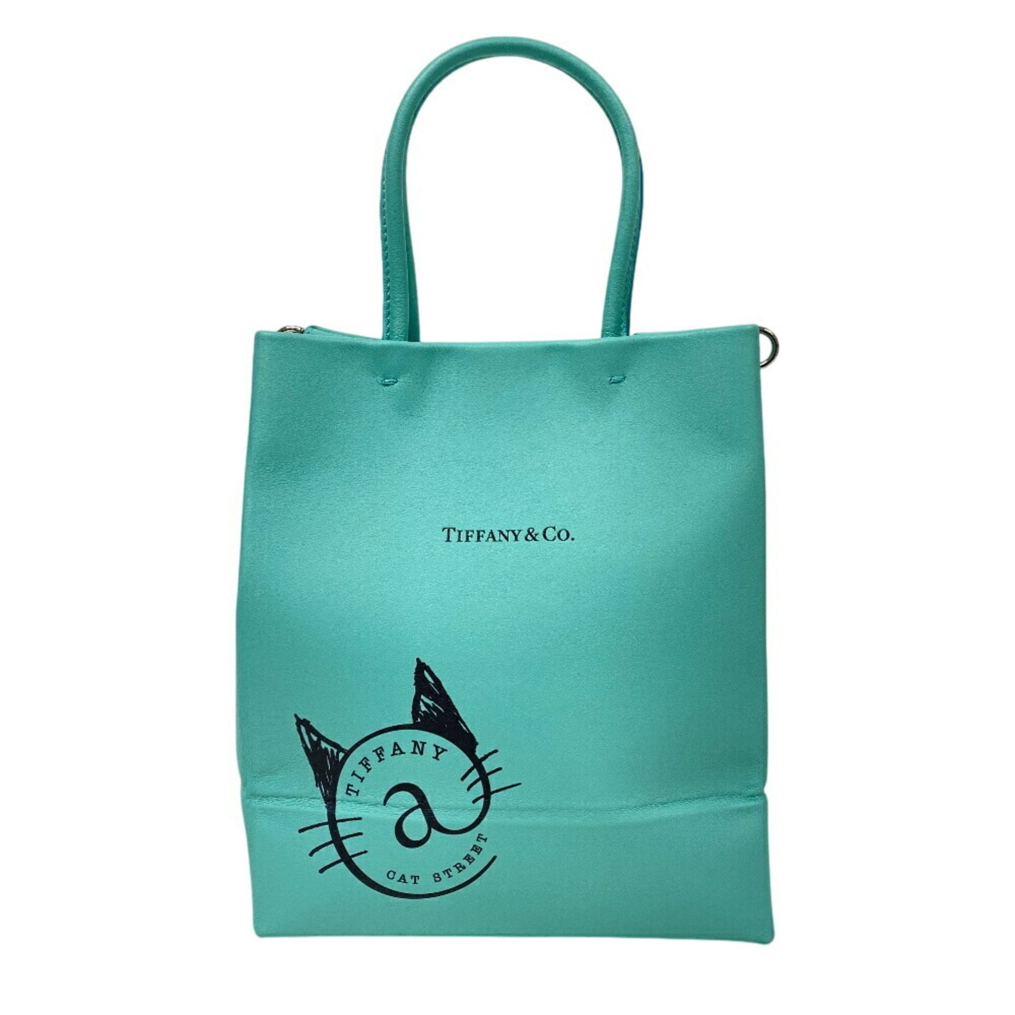Tiffany Tiffany Blue Leather Tote Bag (Pre-Owned)