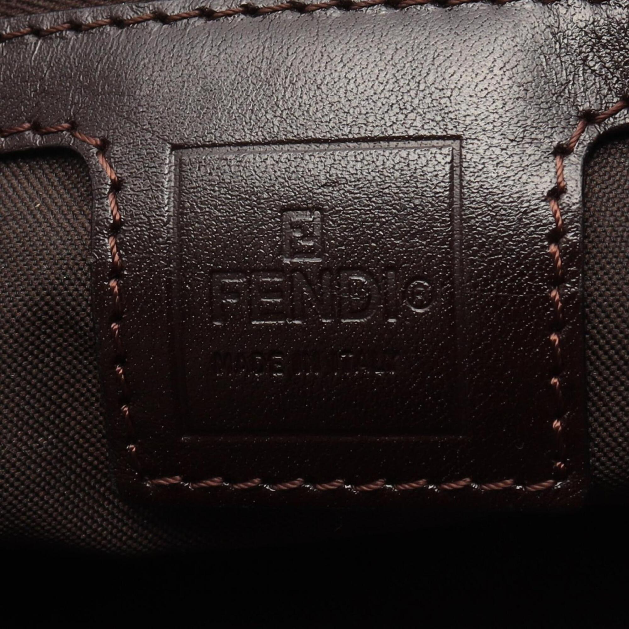 Fendi Brown Canvas Leather Handbag (Pre-Owned)