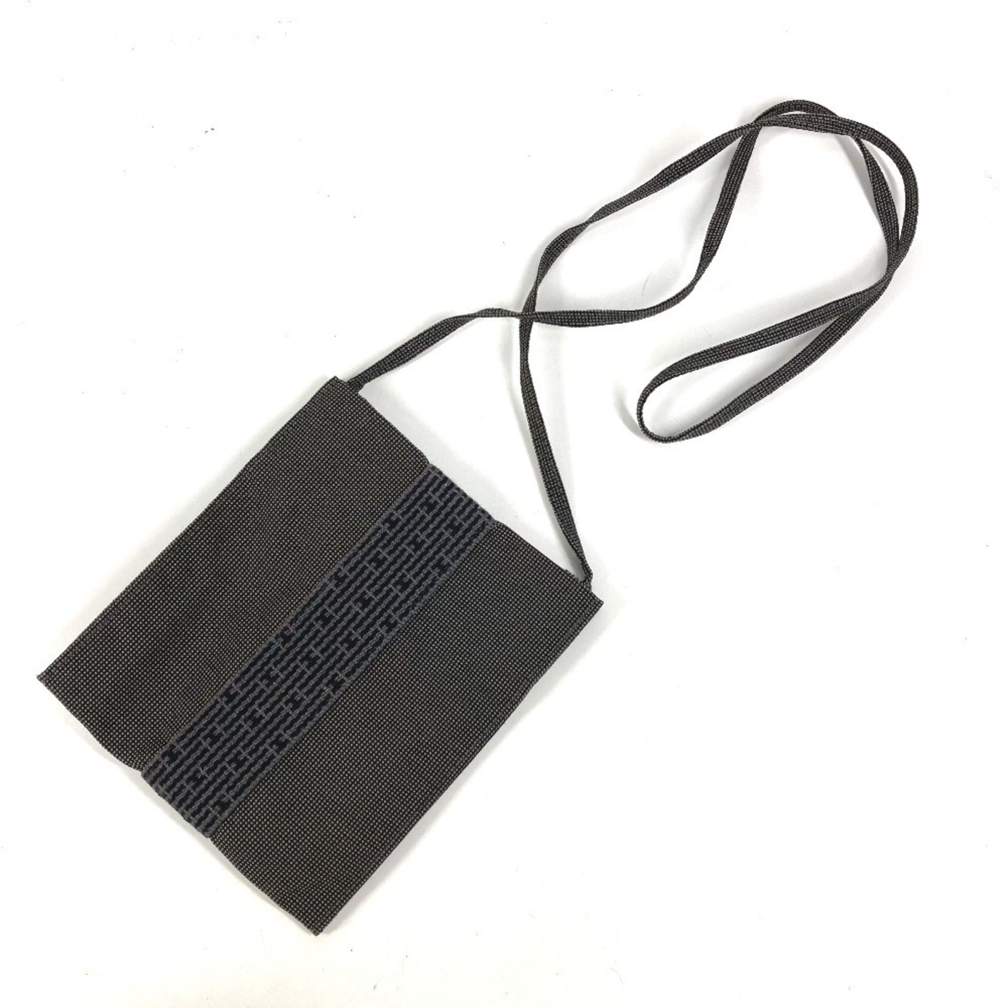Hermes Her Line Gray Canvas Pochette Shoulder Bag (Pre-Owned)