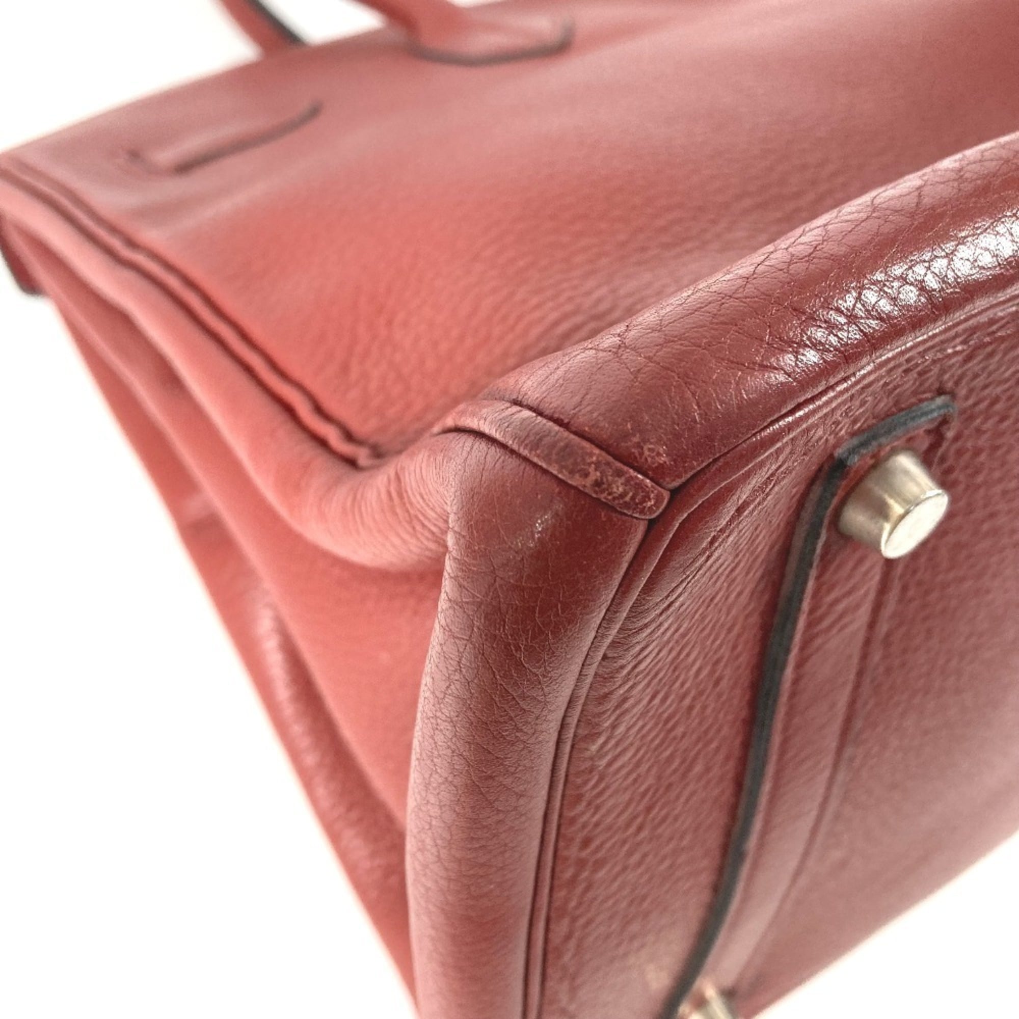 Hermes Red Color Rouge H Ardennes Leather Handbag Tote Bag (Pre-Owned)