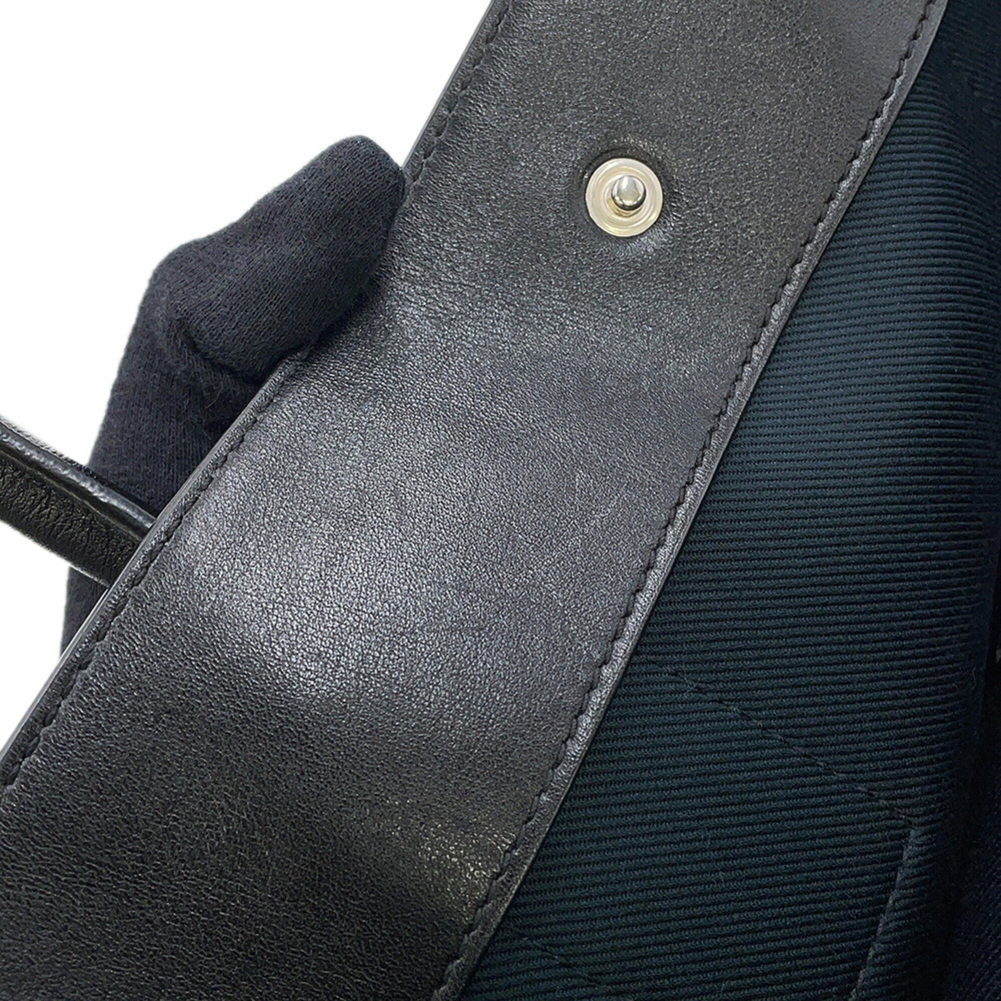 Yves Saint Laurent Black Leather Handbag Tote Bag (Pre-Owned)