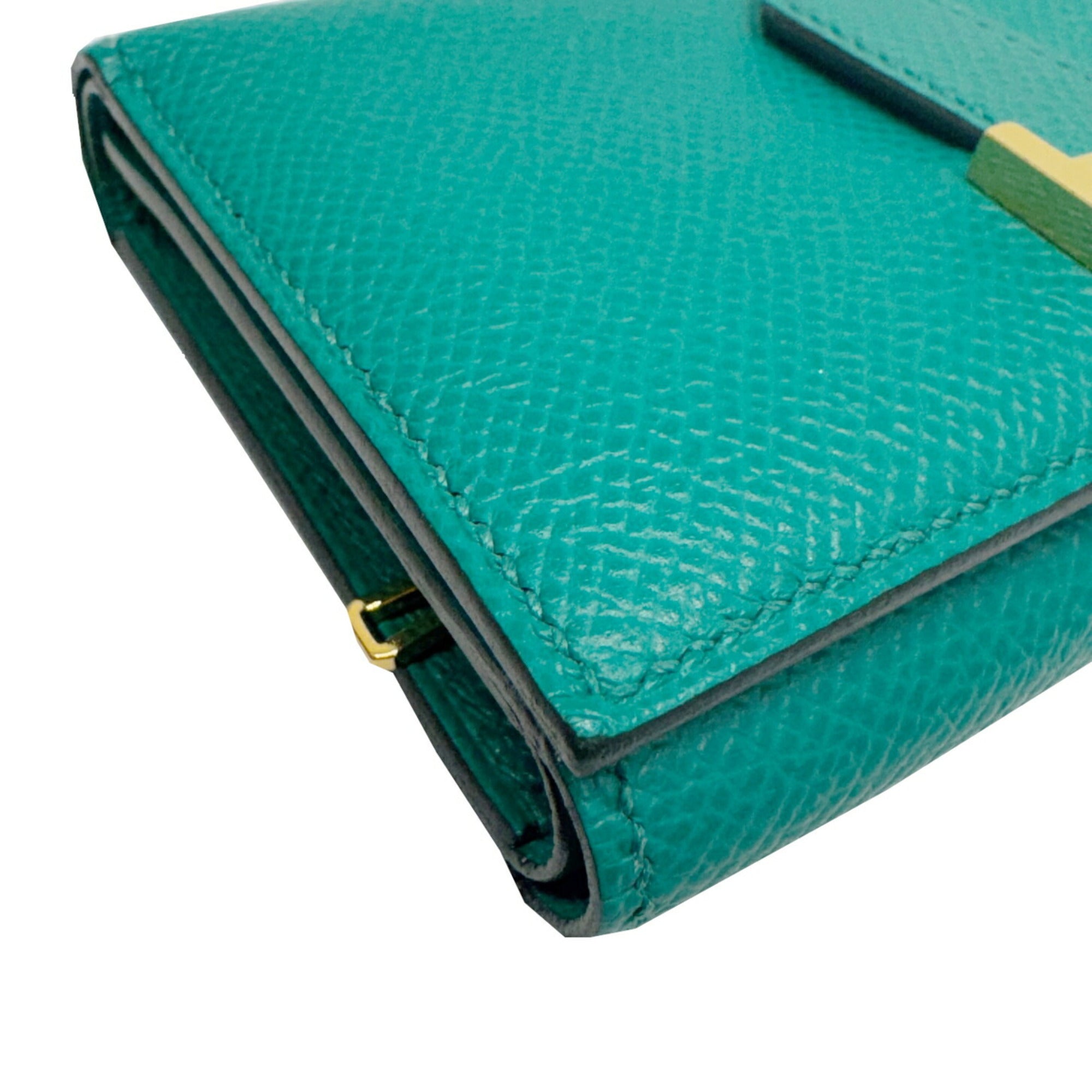 Hermes Green Epsom Leather Wallet (Tri-Fold) (Pre-Owned)
