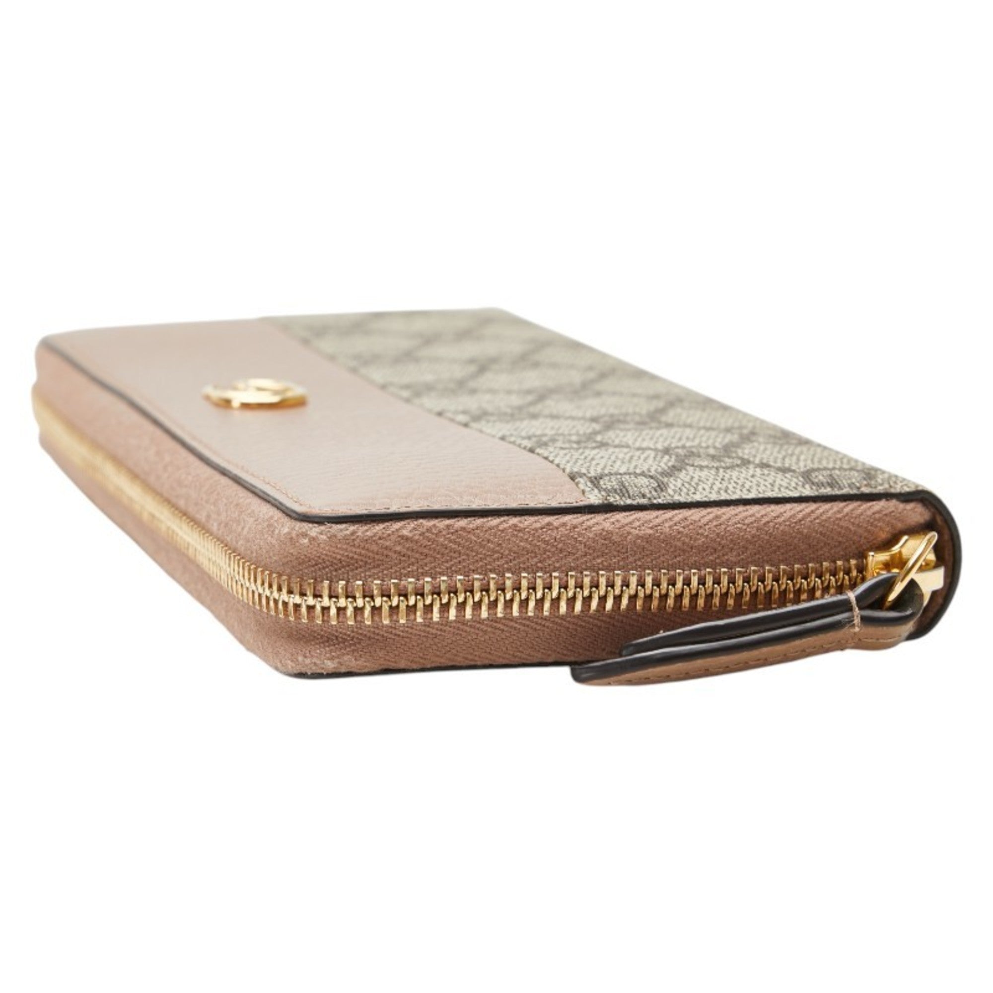 Gucci Beige Pvc Leather Long Wallet (Bi-Fold) (Pre-Owned)