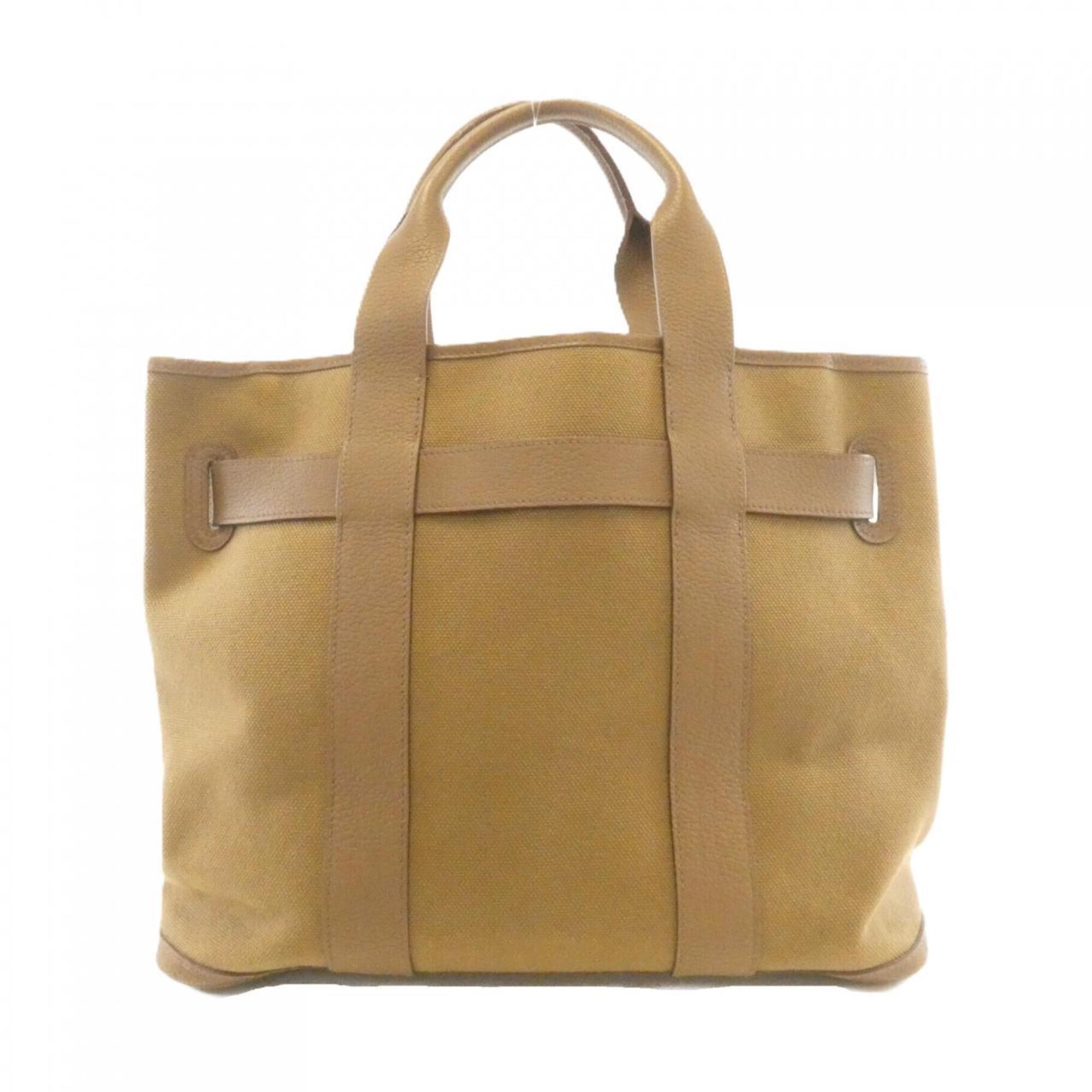 Hermes Khaki Canvas Handbag (Pre-Owned)