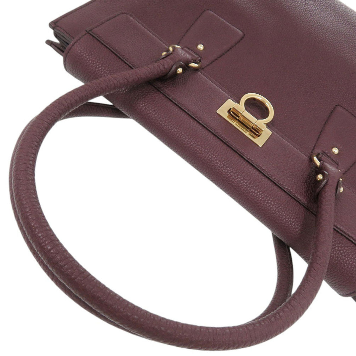 Salvatore Ferragamo Purple Leather Tote Bag (Pre-Owned)