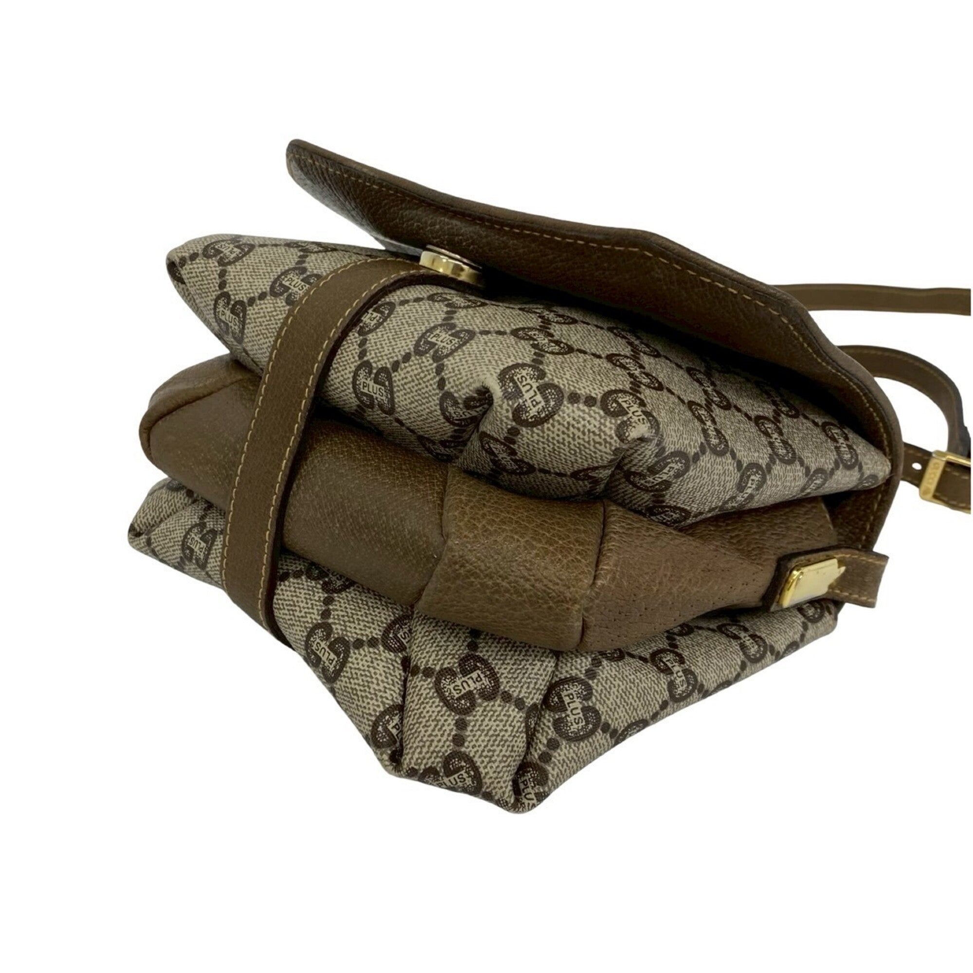 Gucci Brown Leather Pvc Pochette Shoulder Bag (Pre-Owned)