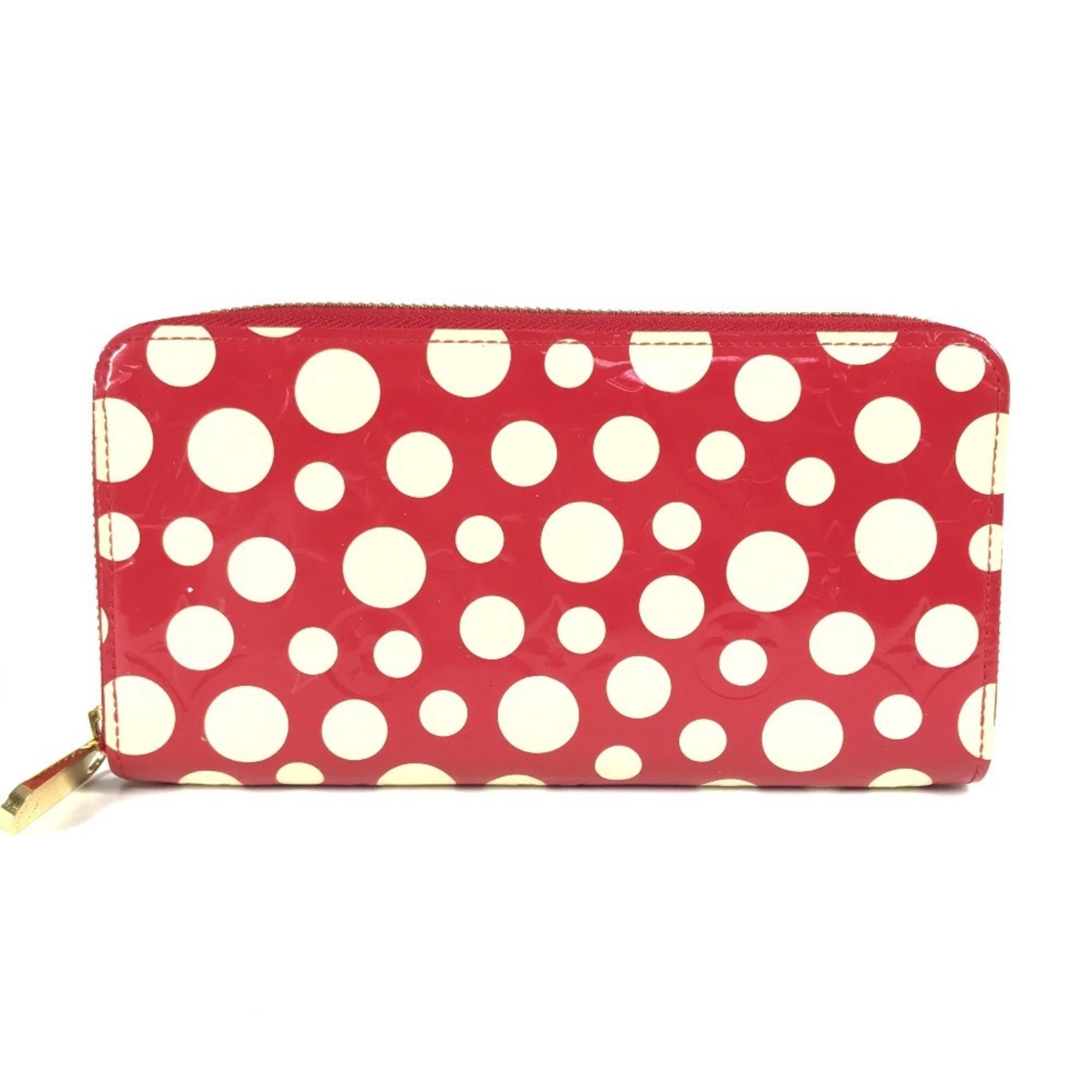 Louis Vuitton Red Color White Patent Leather Long Wallet (Bi-Fold) (Pre-Owned)