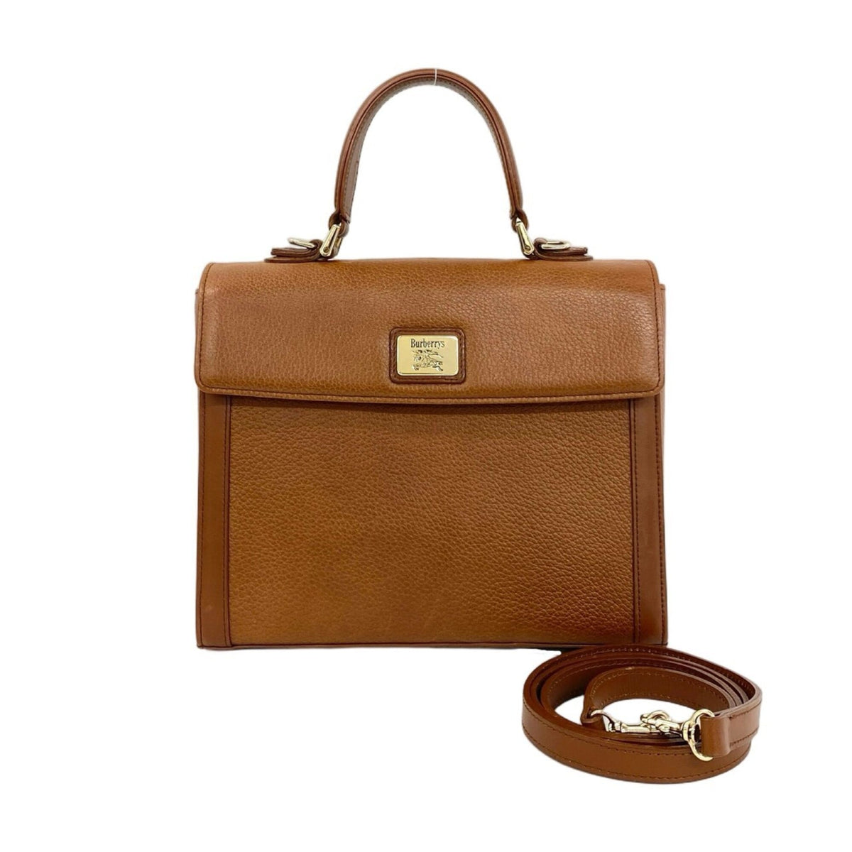 Burberry Brown Leather Handbag Shoulder Bag (Pre-Owned)