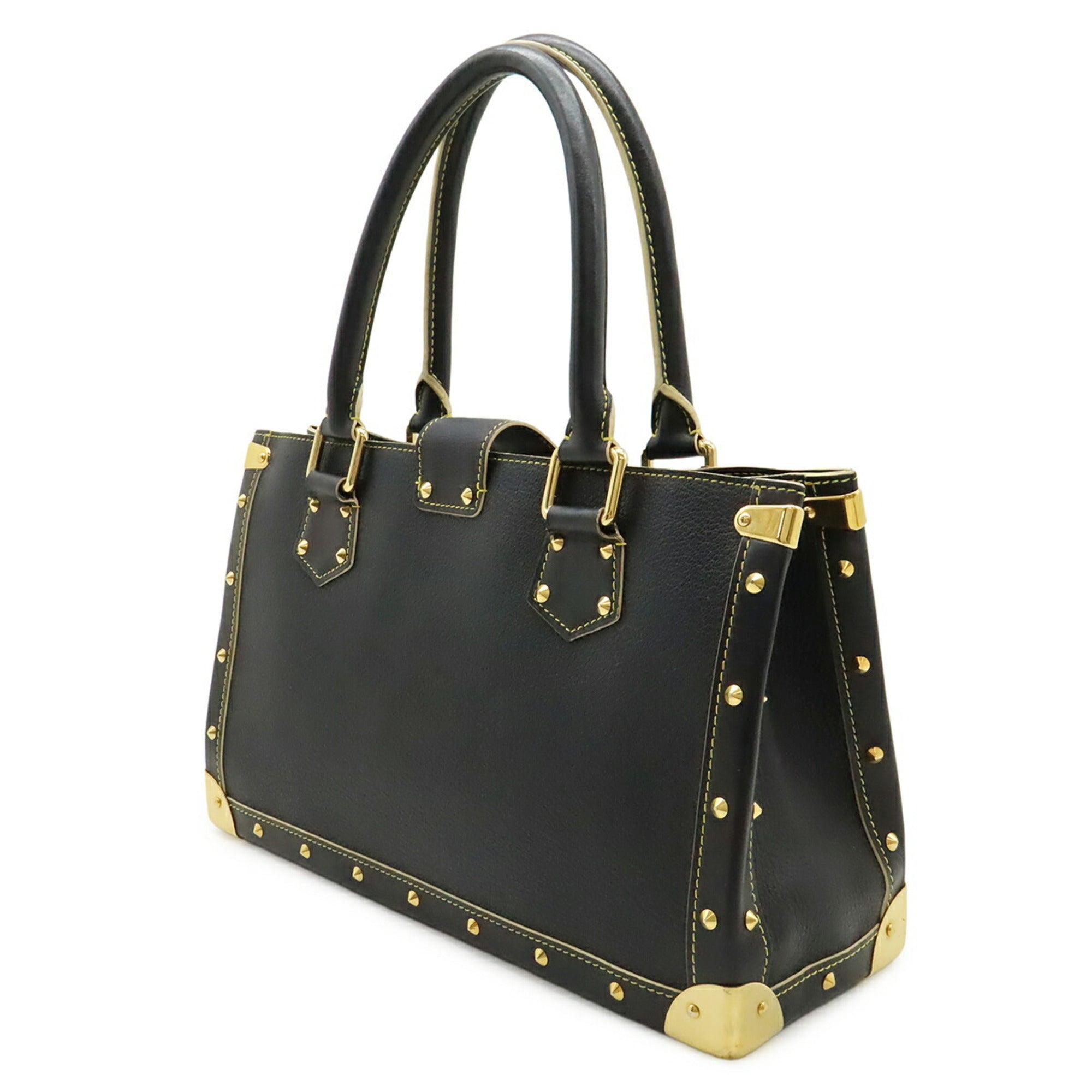 Louis Vuitton Black Noir White Suhali Leather Handbag Tote Bag (Pre-Owned)